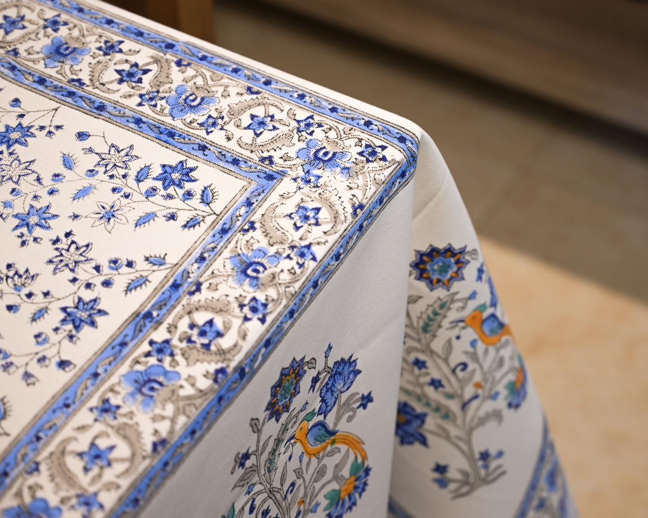 Breath Blue Floral Tablecloth