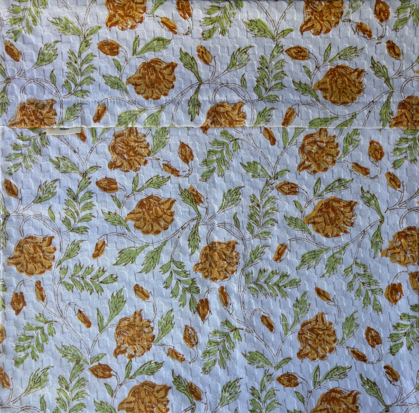 Marigold Bloom Block Printed Cushion