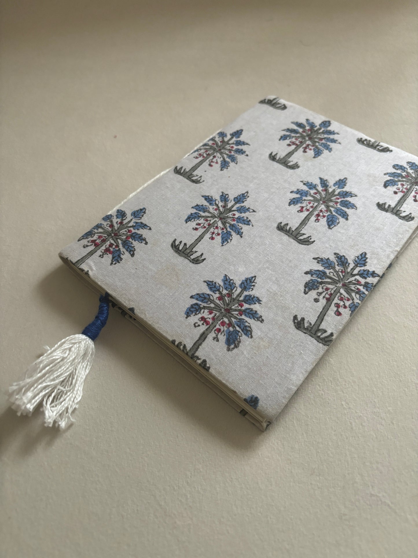 Blue Palm Trees Block Printed Diary