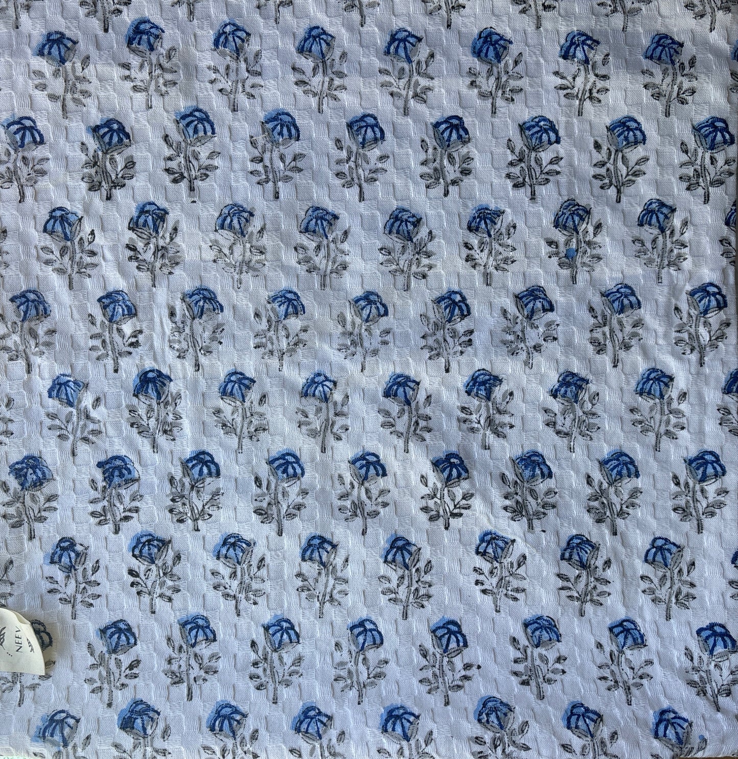 Sapphire and Crimson Block Printed Cushion