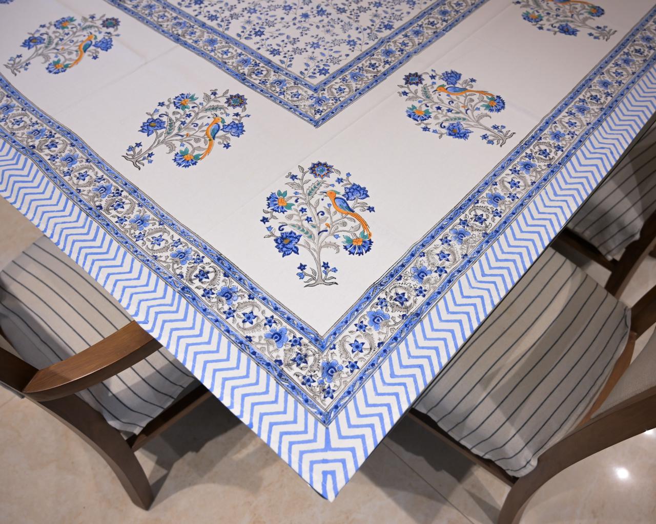Breath Blue Floral Tablecloth