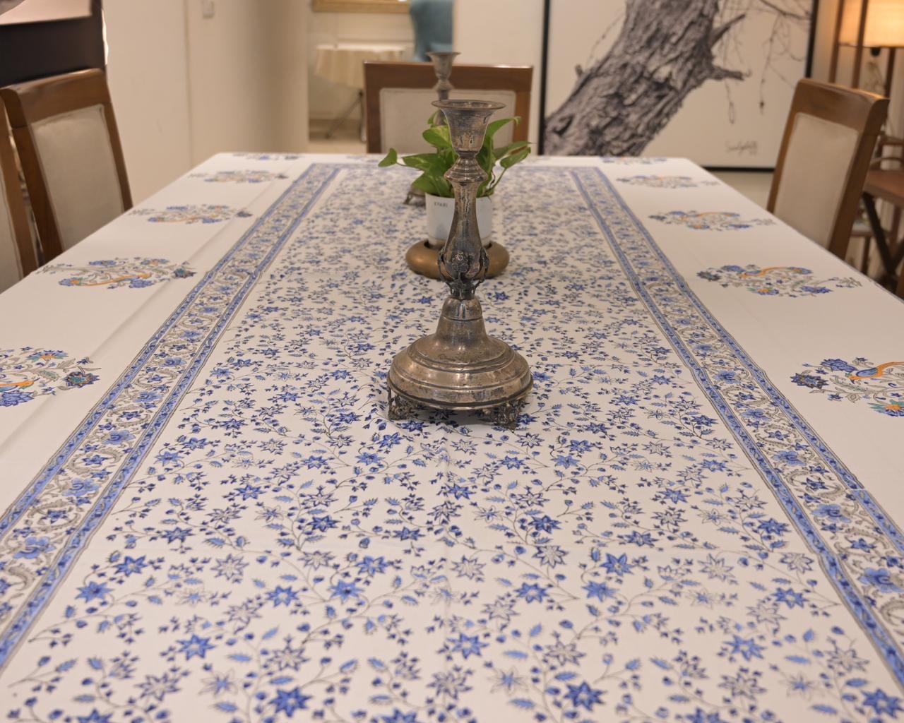 Breath Blue Floral Tablecloth