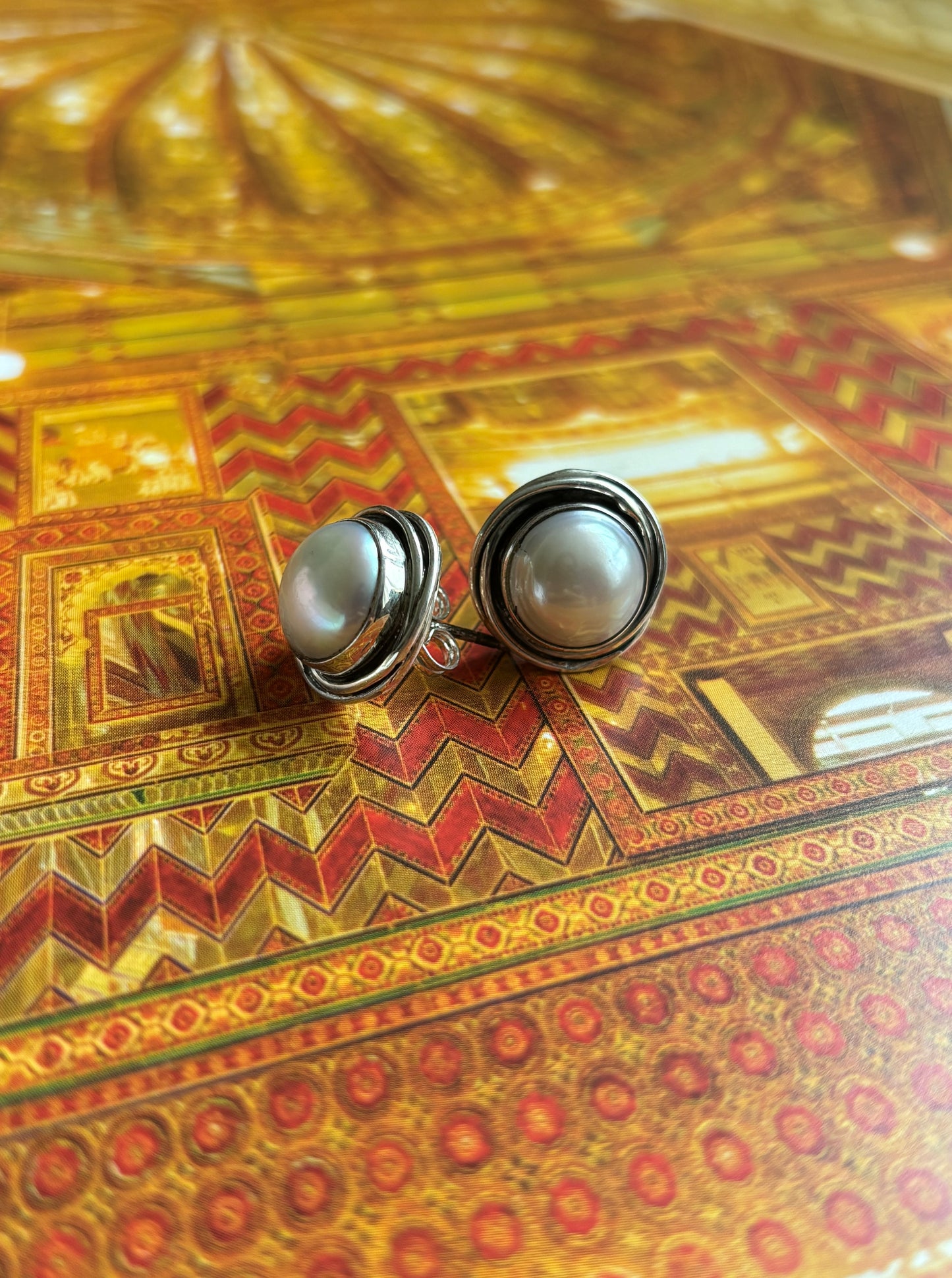 Moti Silver Earrings