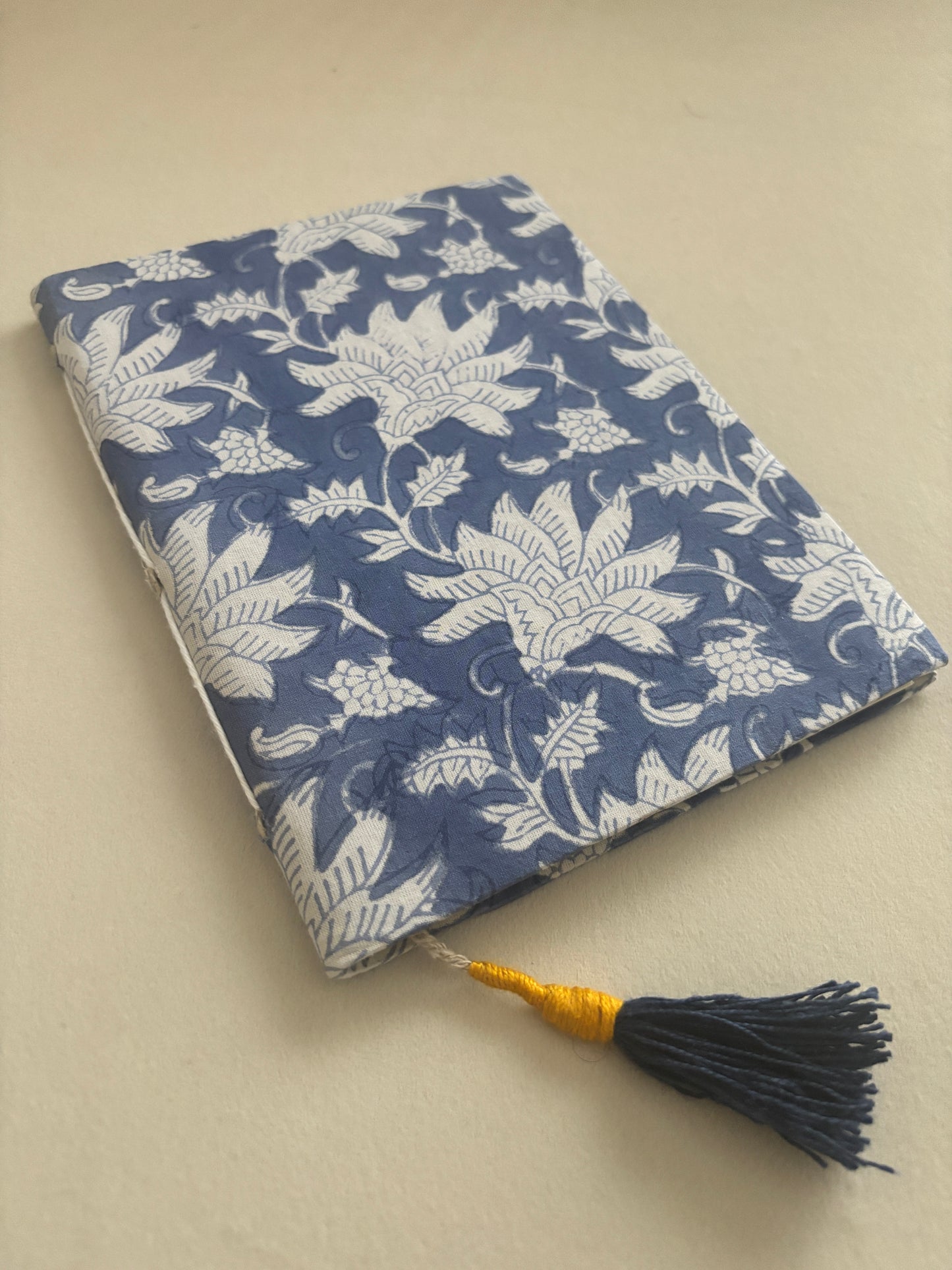 Blue Floral Block Printed Diary