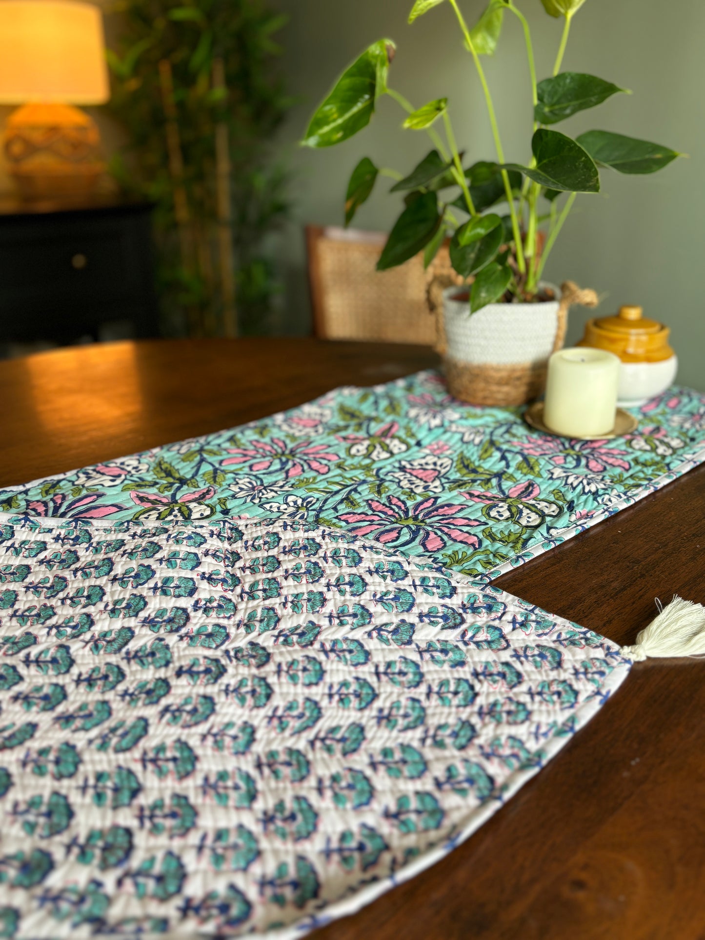 Blue Blossom Table Runner