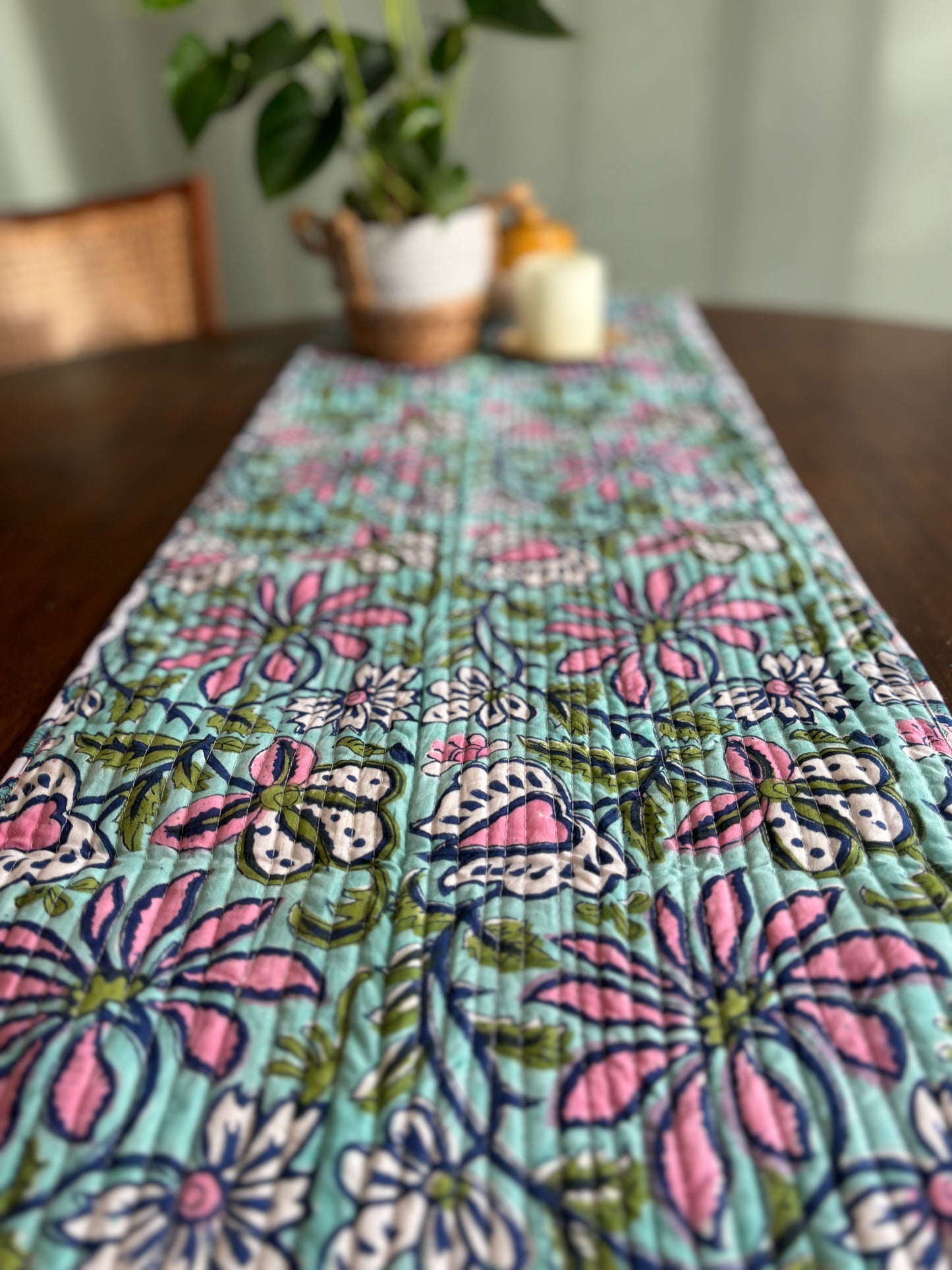 Blue Blossom Table Runner