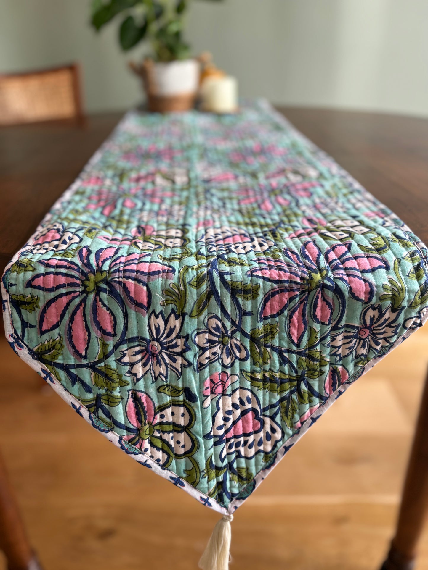 Blue Blossom Table Runner