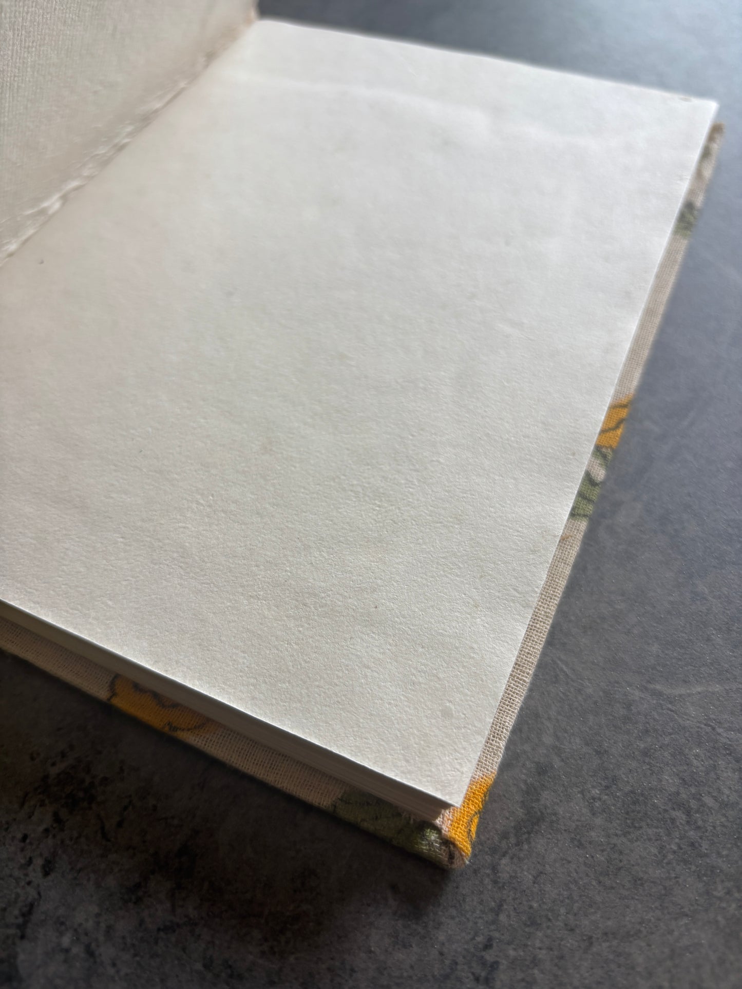 Yellow Motifs Floral Block Printed Diary