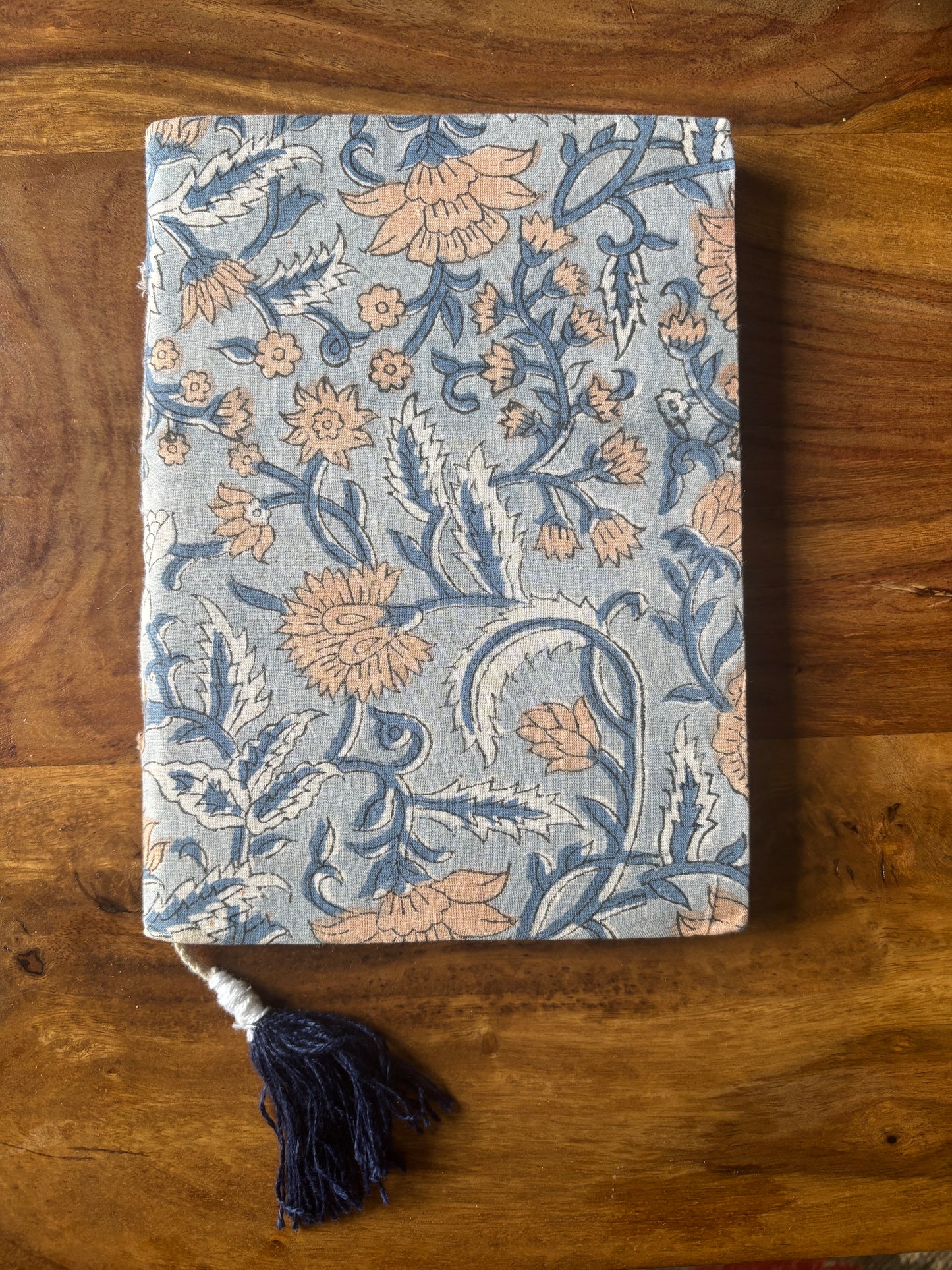 Blue Floral Block Printed Diary