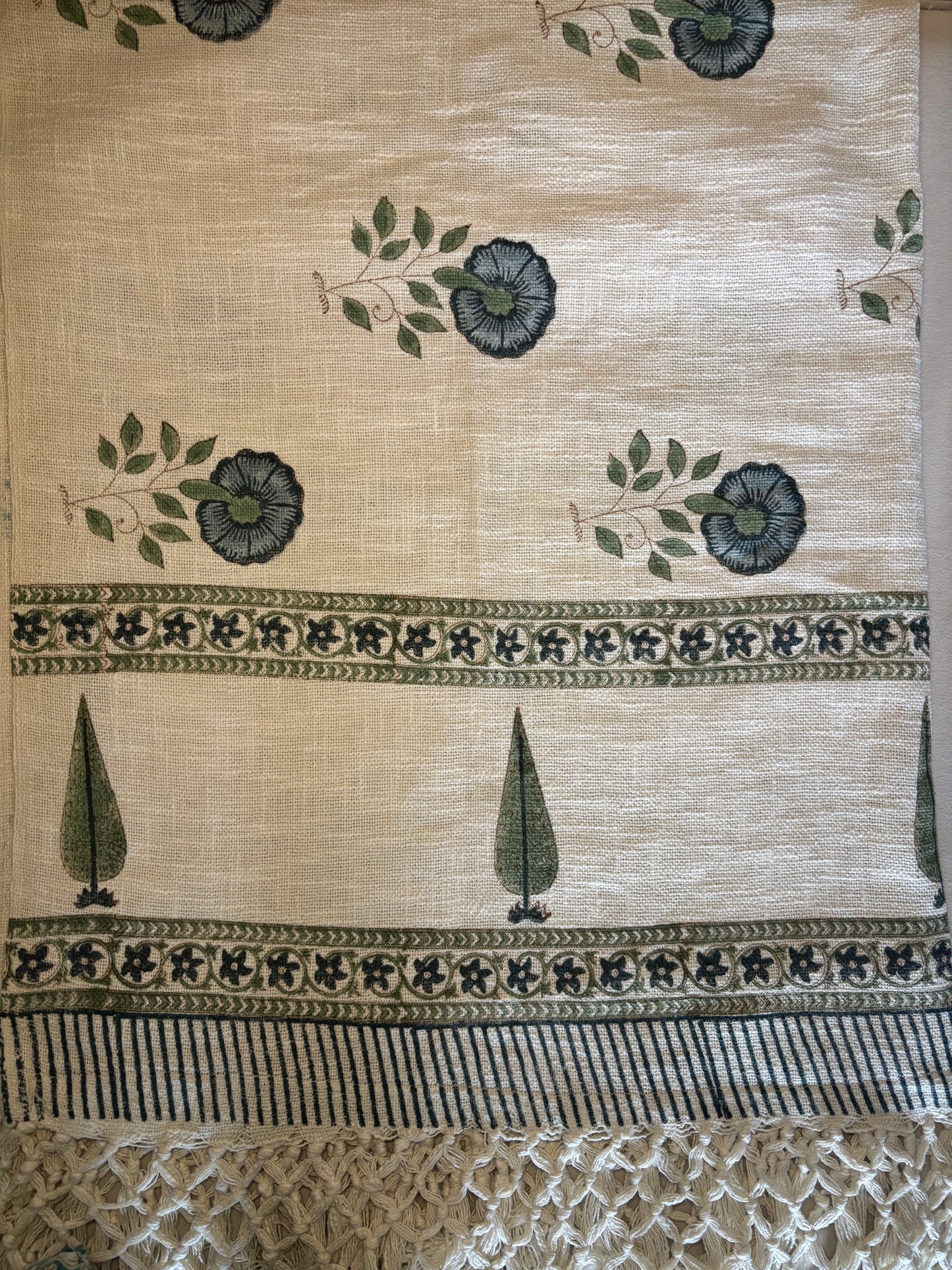 Blue Motif Block Printed Throw