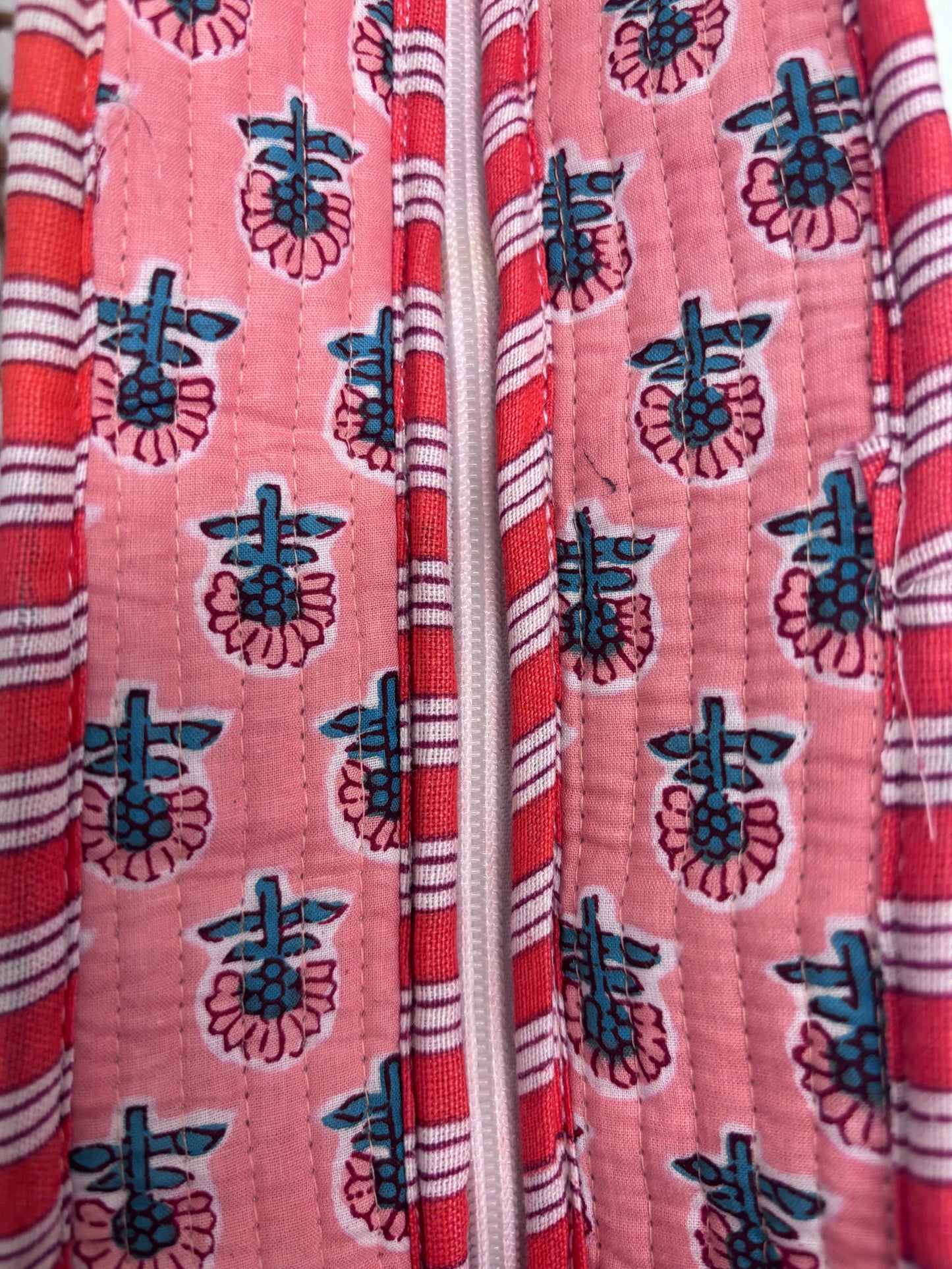 Blush Meadow Quilted Tote Bag