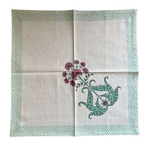 Gulabi Bagh Block Printed Table Napkins, Set of 2