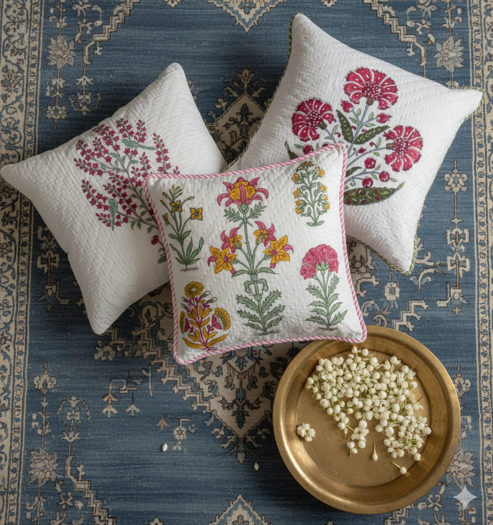 Block Printed 100% cotton cushion covers for your Irish Home