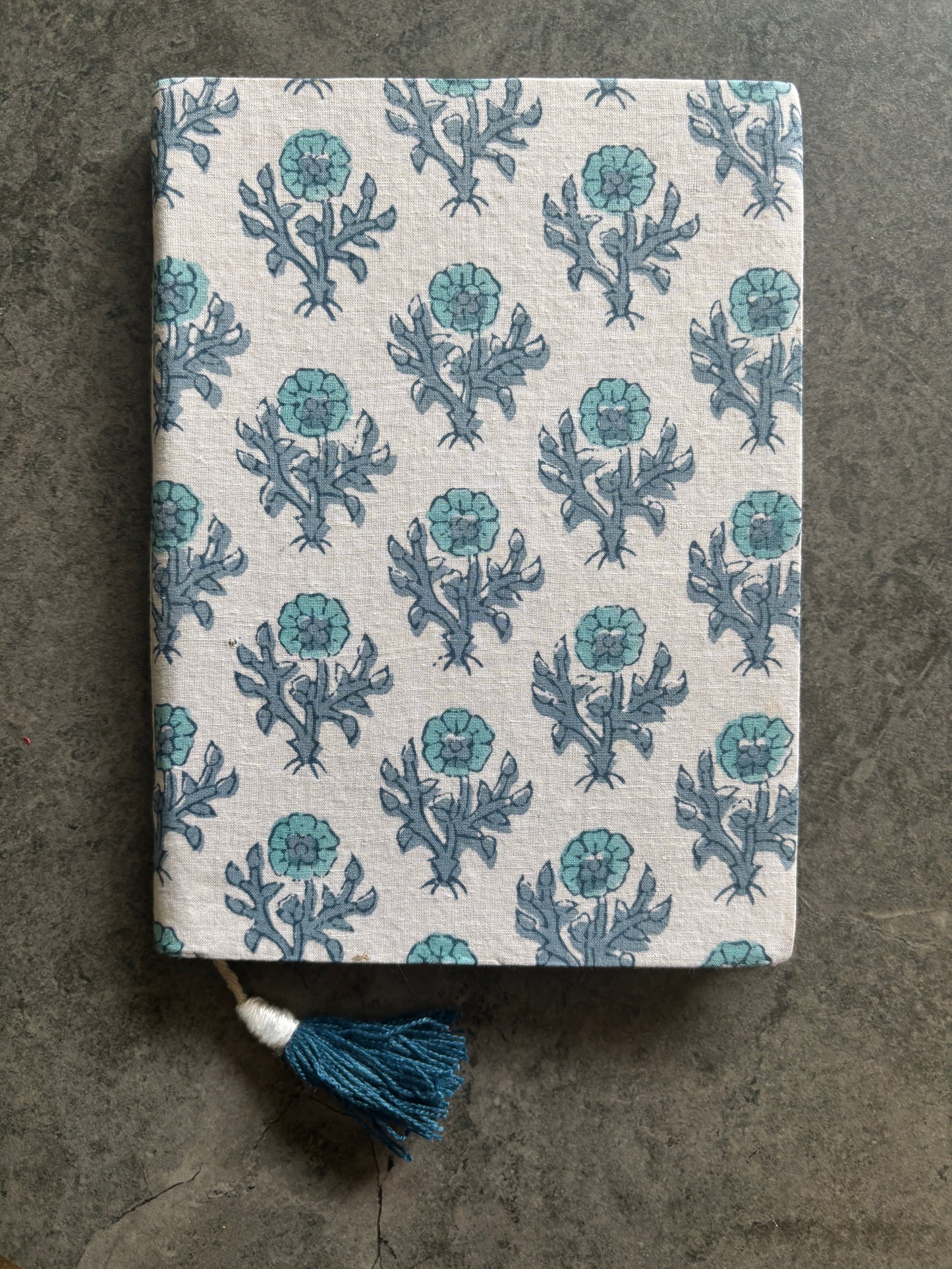 Blue Motif Block Printed Diary