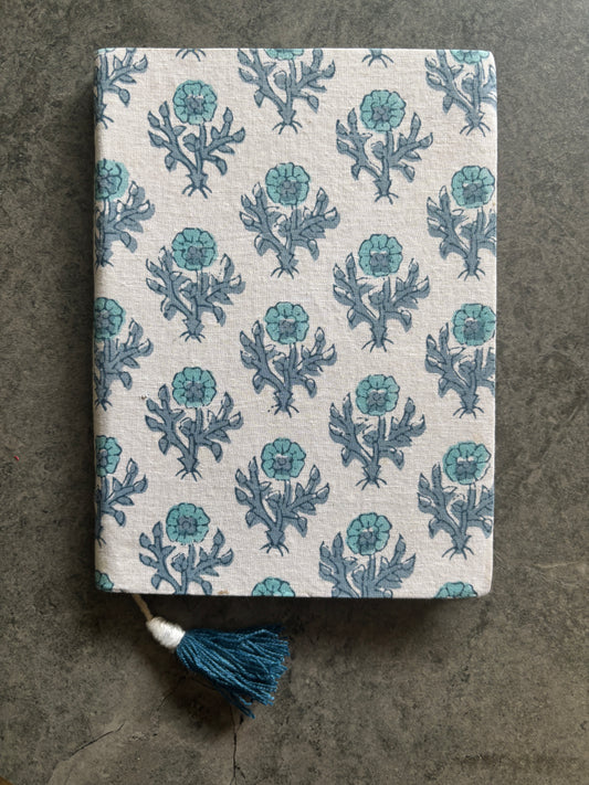 Blue Motif Block Printed Diary