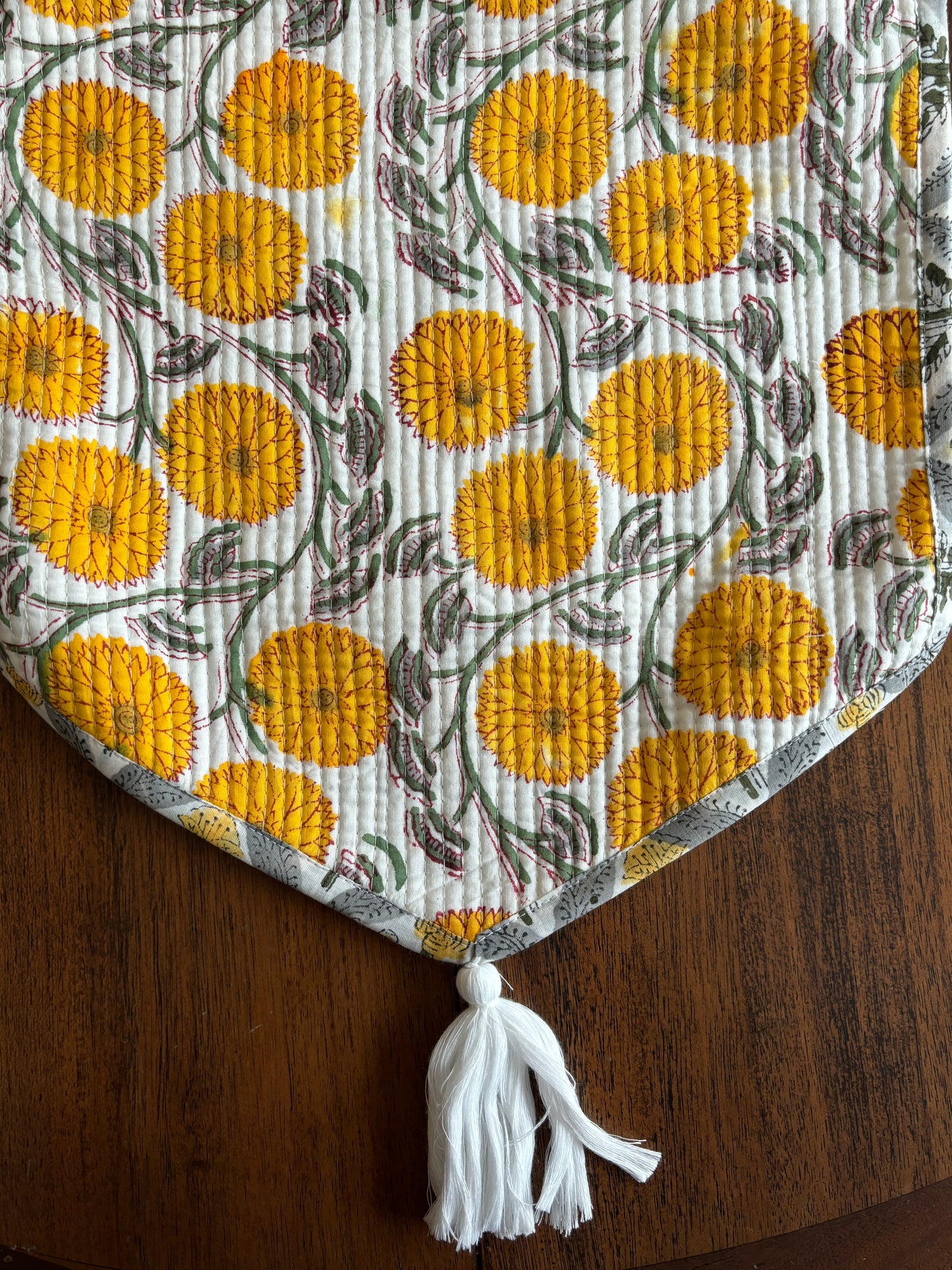 Marigold Maze Reversible Block Printed Table Runner