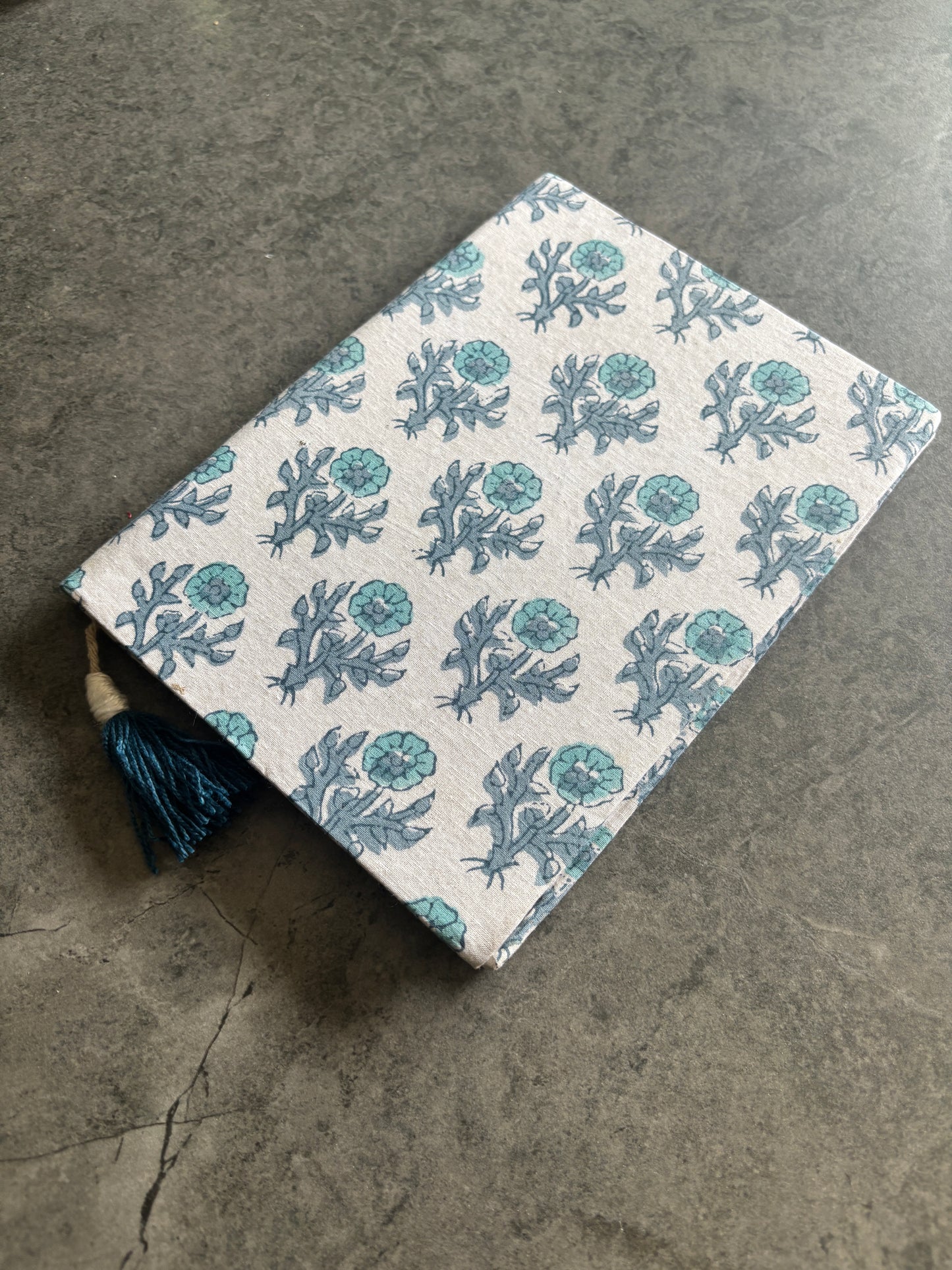 Blue Motif Block Printed Diary