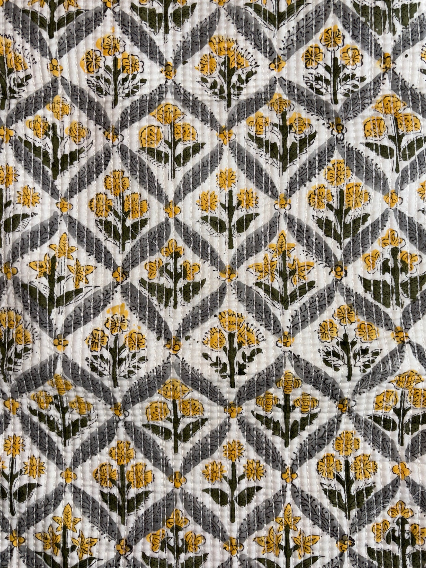 Marigold Maze Reversible Block Printed Table Runner