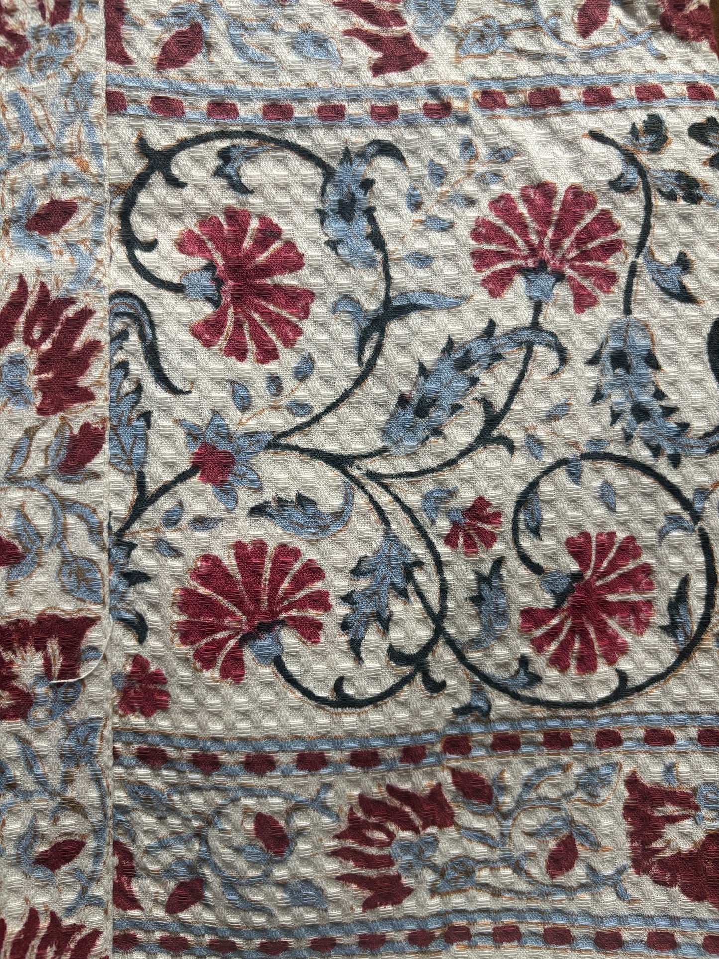 block print pattern for adult bathrobe