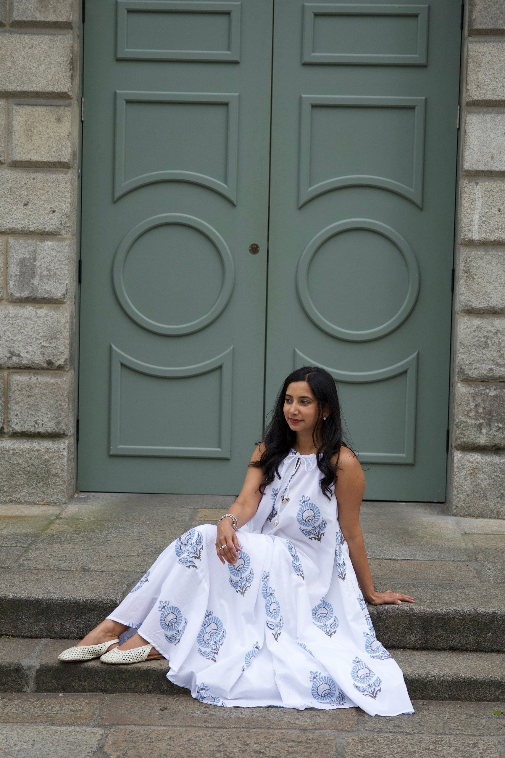 Beach Resort Flare Cotton Dress 