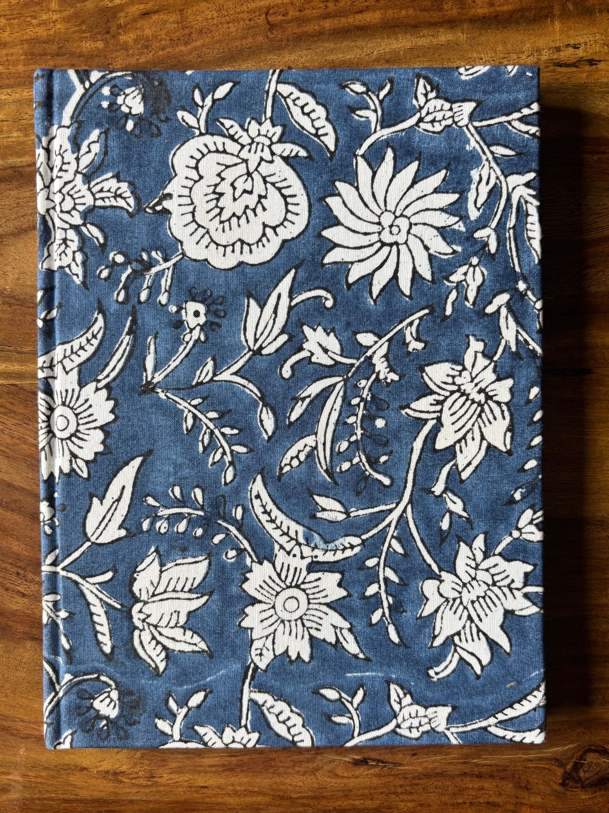 Blue Floral Hard Bound Block Printed Journal 