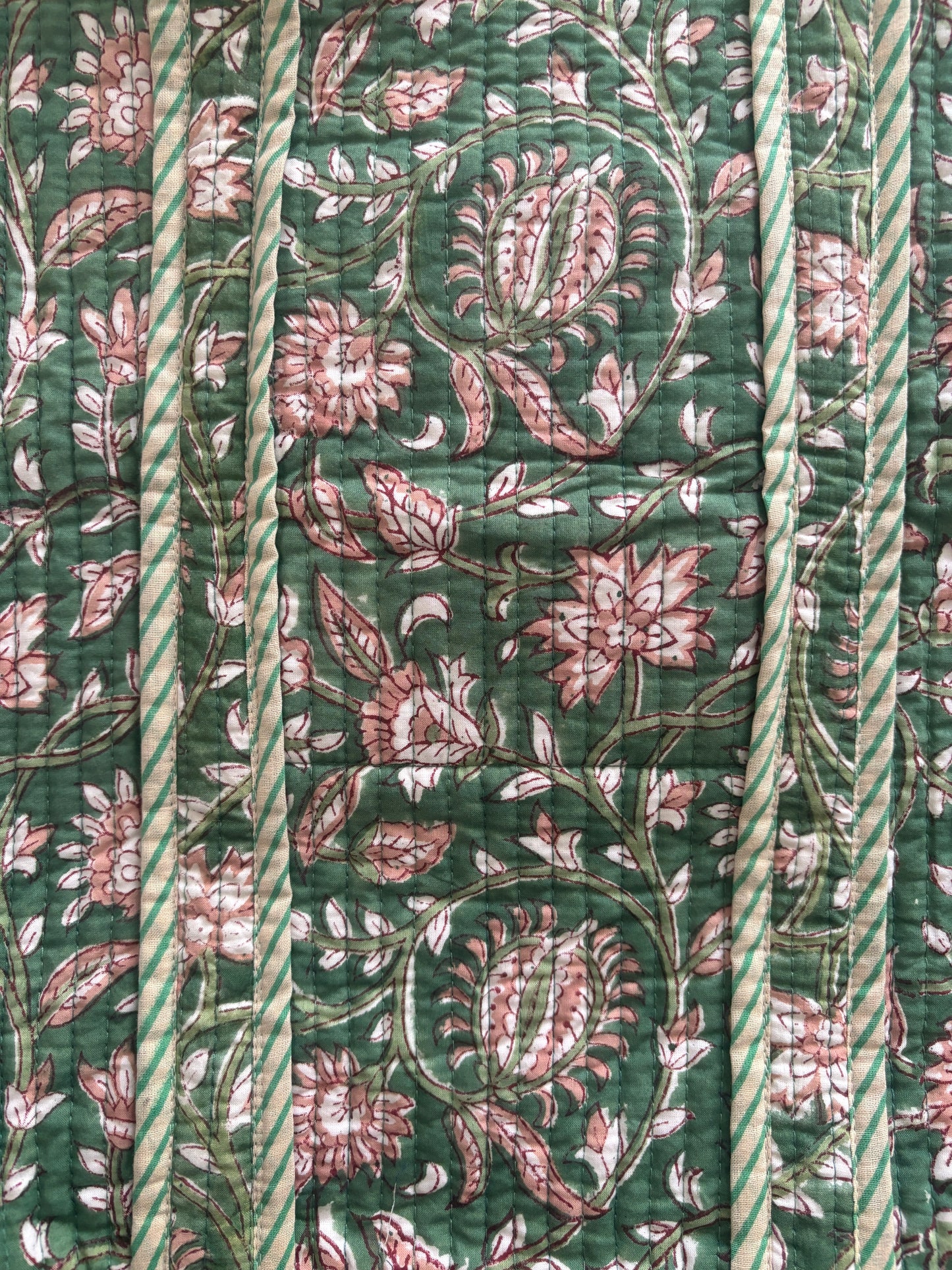 Moss Garden Block Printed Reversible Bags
