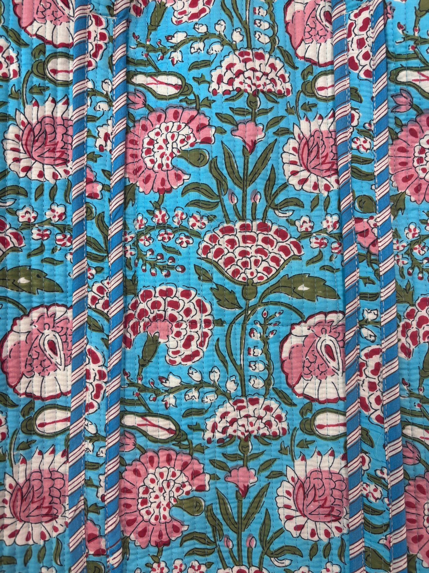 Cotton block printed tote bag