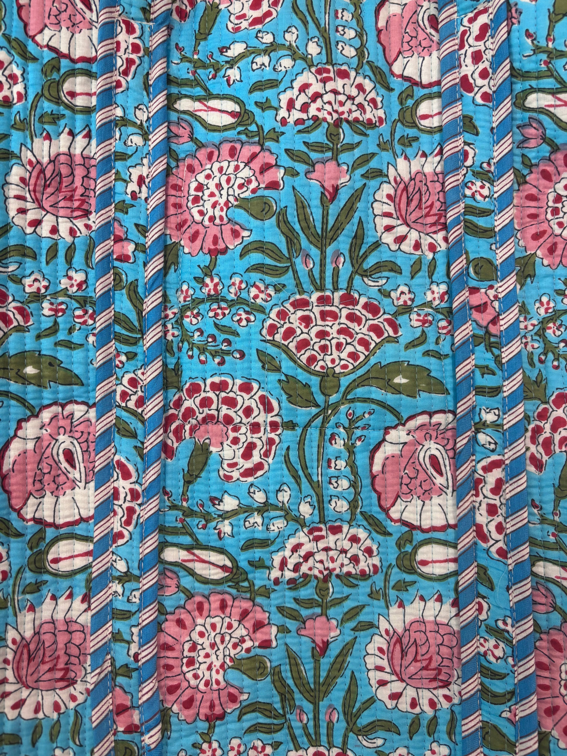 Cotton block printed tote bag