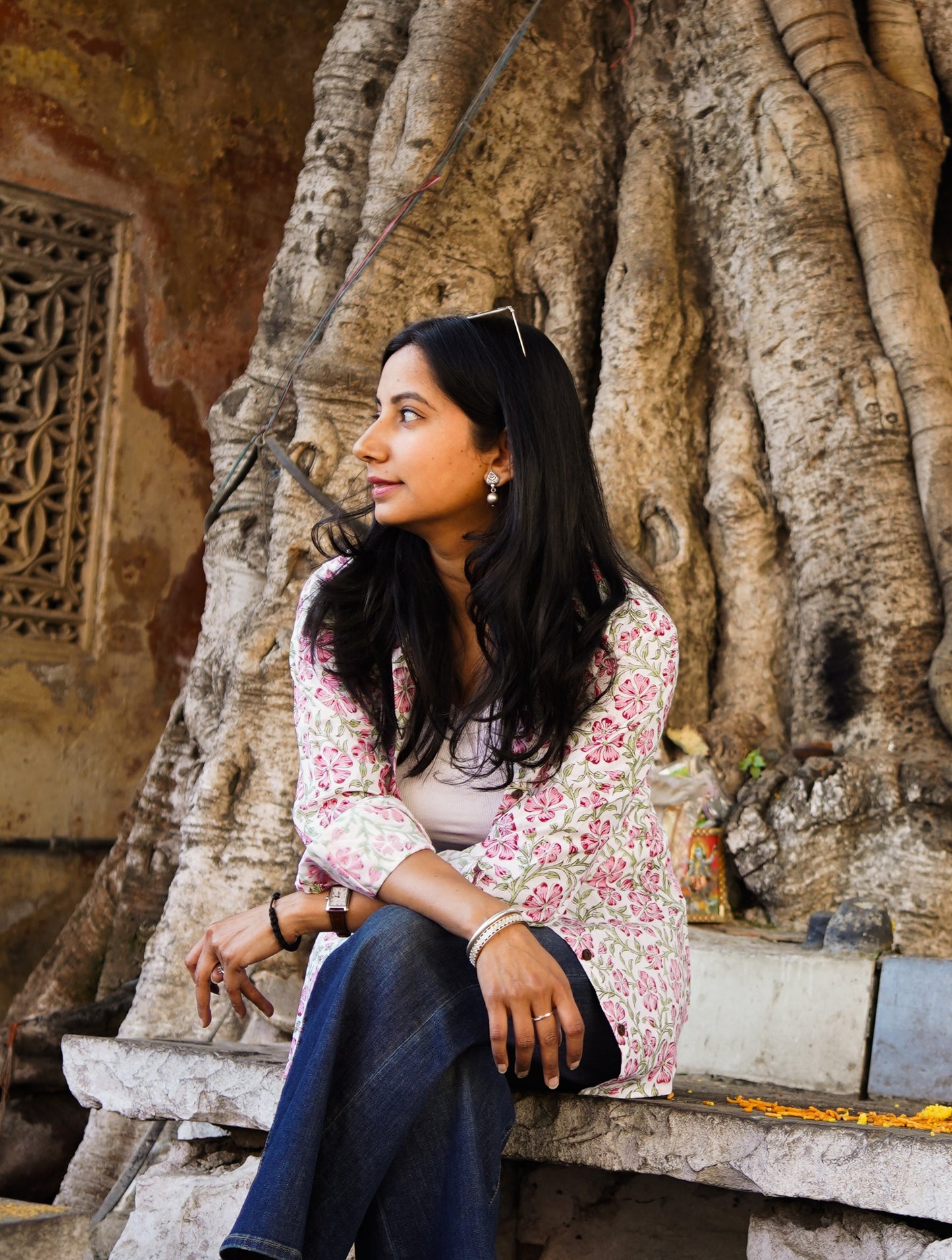 Pink Blush Block Printed Shirt | Long Sleeve Shirt