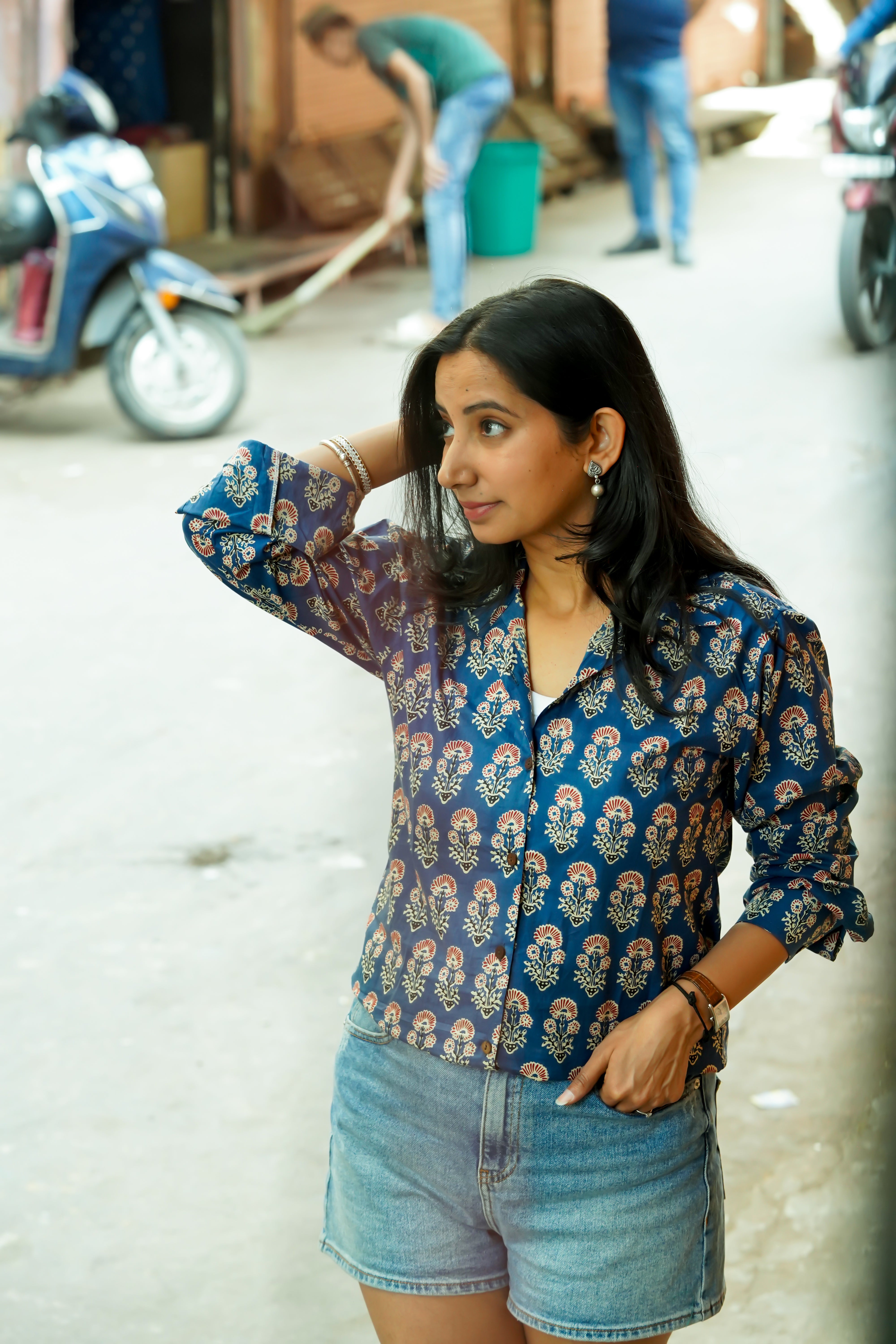 Handmade cotton 2024 printed shirt