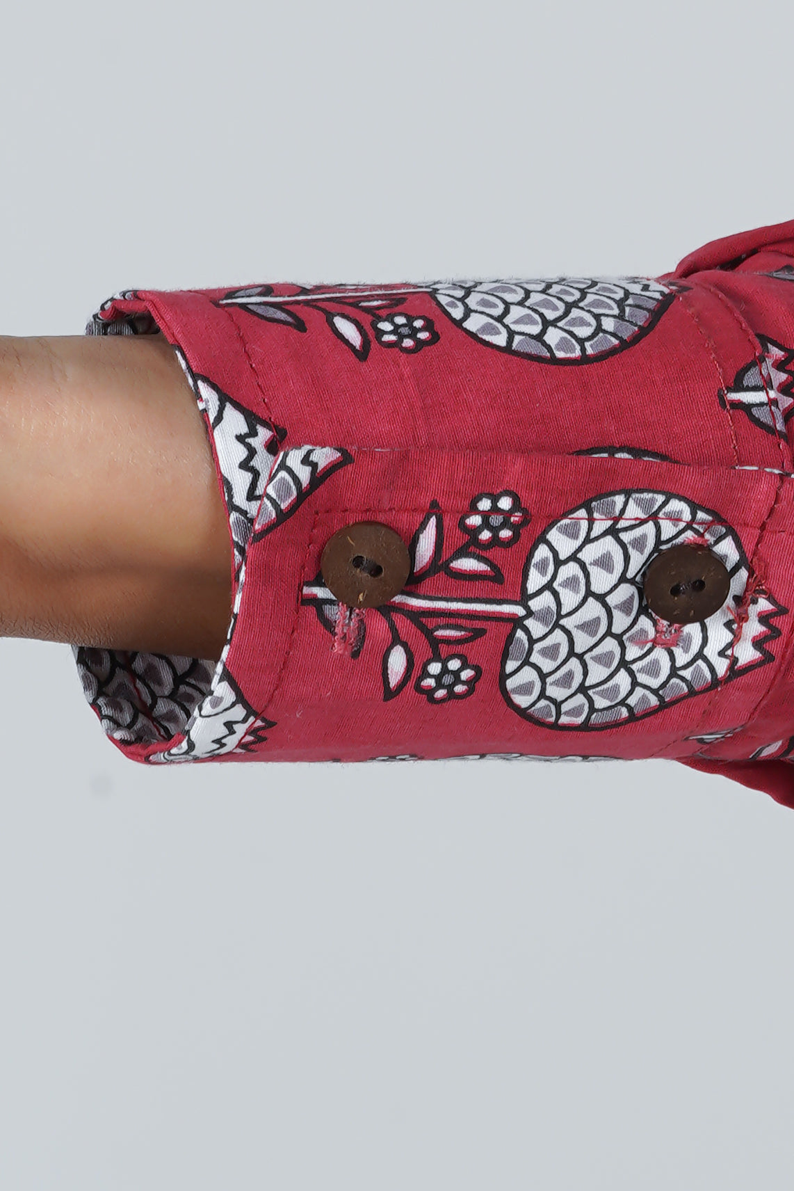 Red Charm Block Printed Shirt | Long Sleeve Shirt