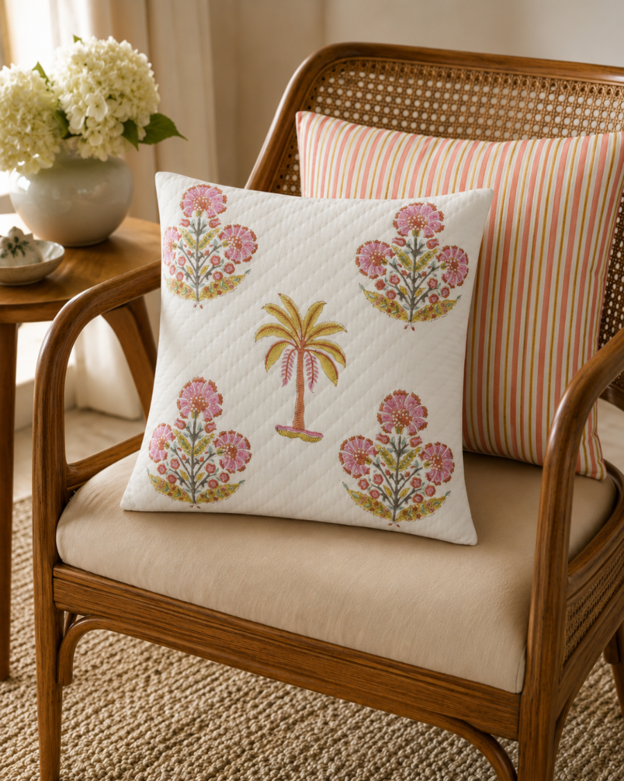 Floral Mulmul Softest cotton Luxury Cushion Cover