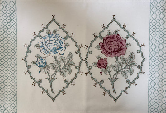 Royal Garden Block Print Placemats Set of 2