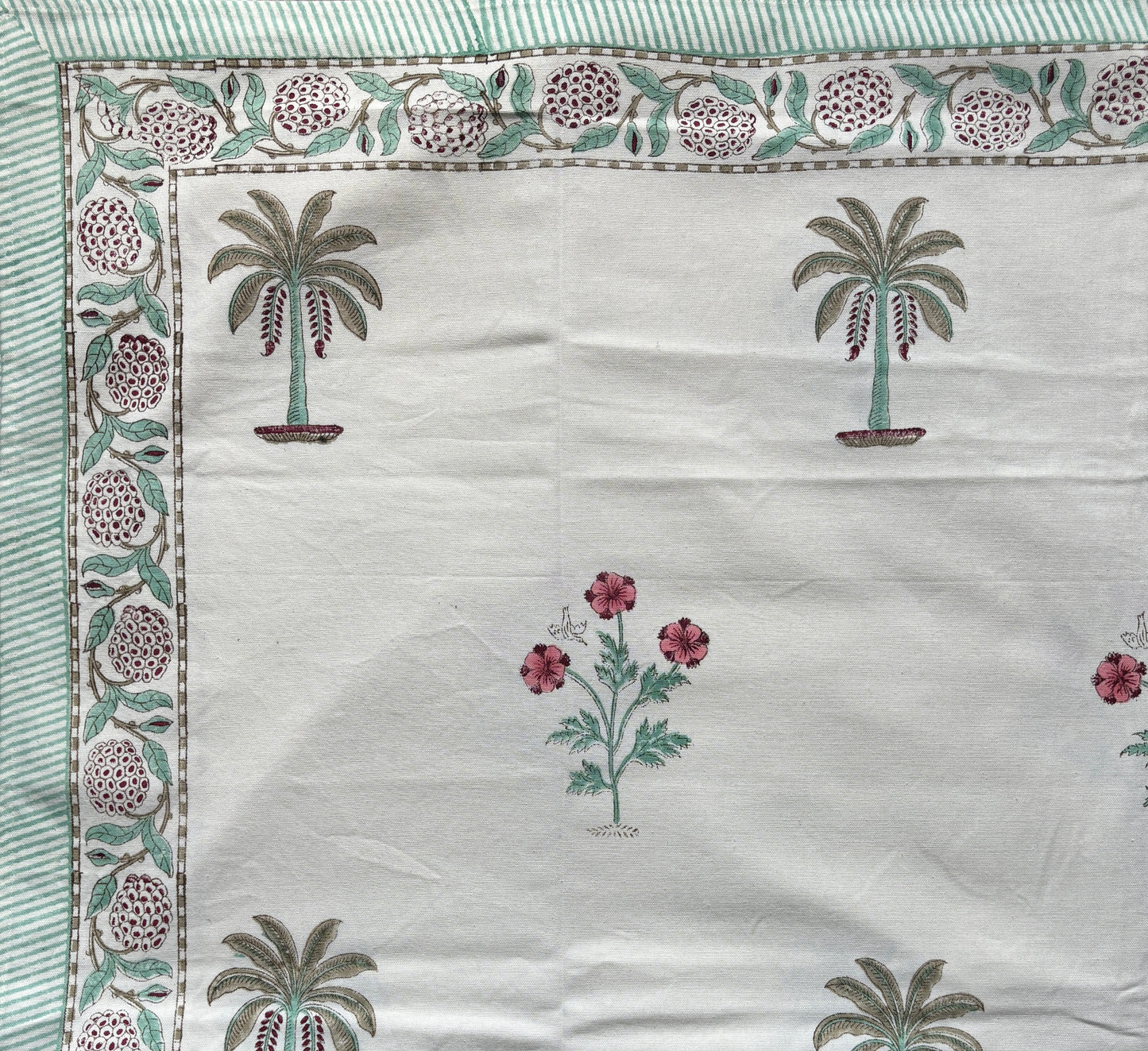 Tropical Bliss Block Print Tablecloth