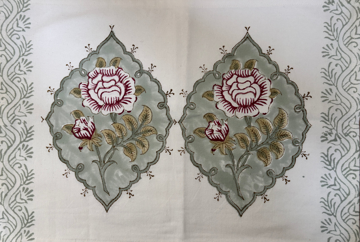 Royal Garden Bloom Block Print Placemats Set of 2