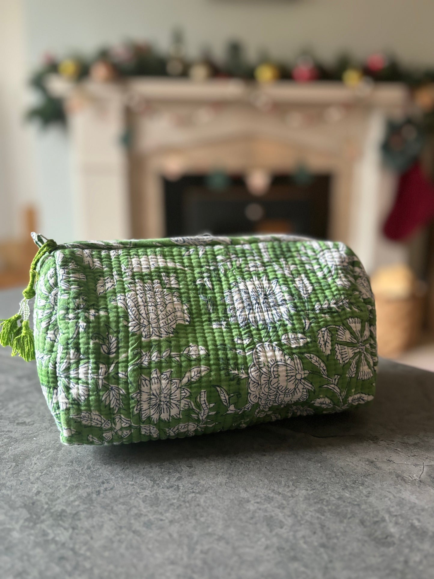 Green Floral Wash bags - Medium