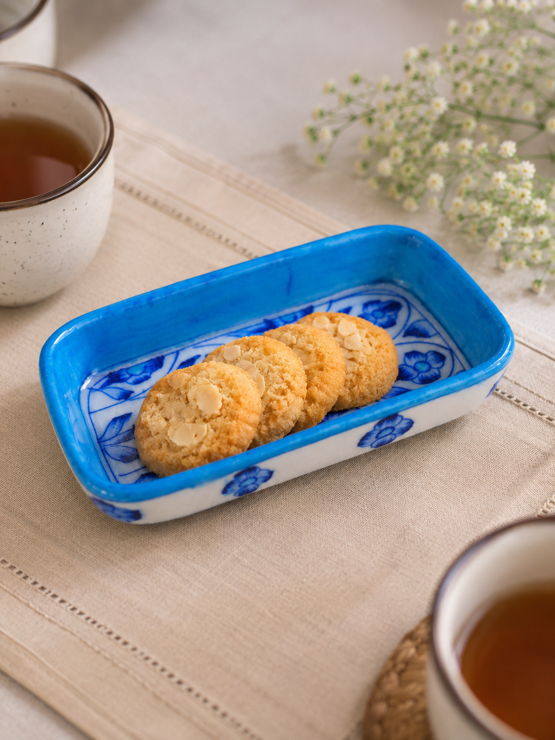 Hand made Blue Pottery cookies tray