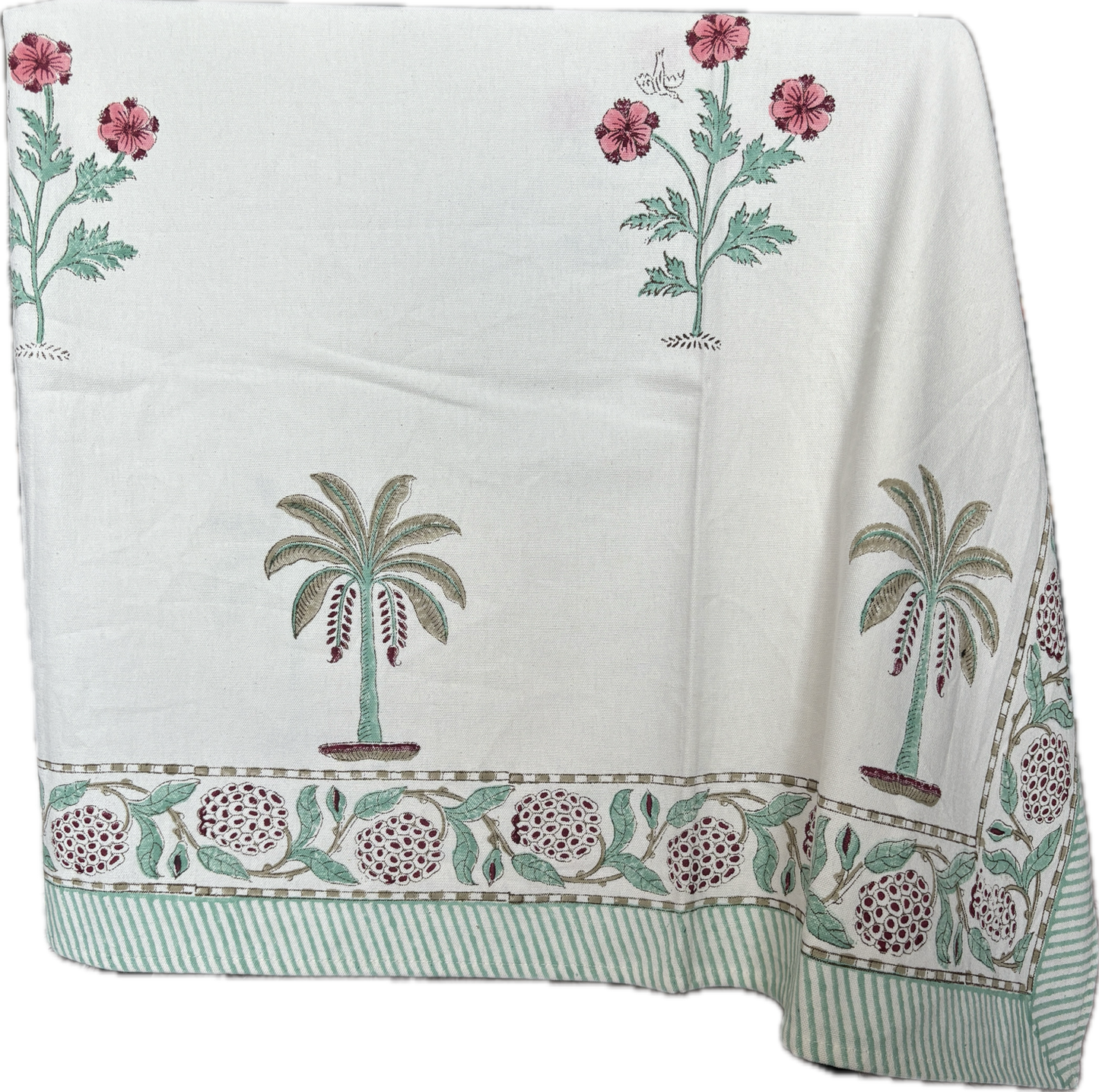 Tropical Bliss Block Print Tablecloth