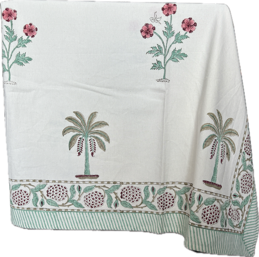 Tropical Bliss Block Print Tablecloth