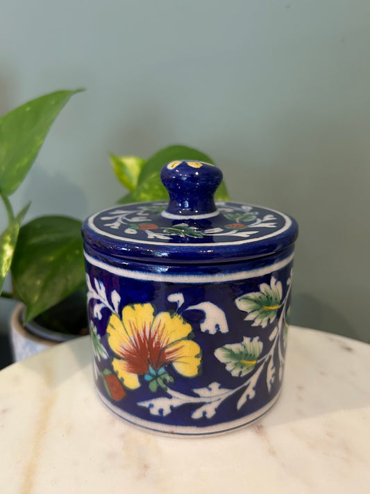 Blue Floral Multipurpose Jar