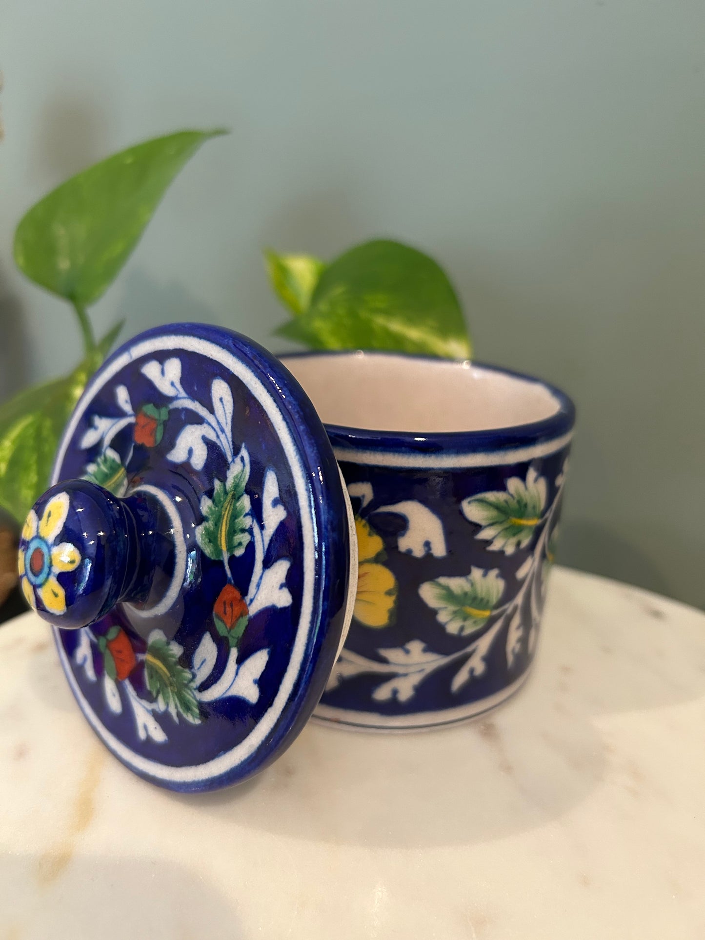 Blue Floral Multipurpose Jar