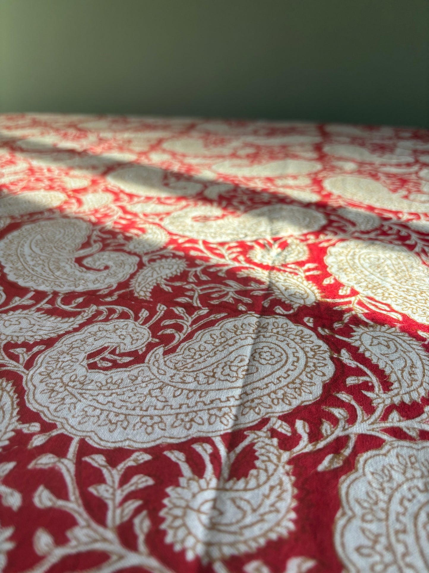 Paisley Elegance Block Printed table cloth