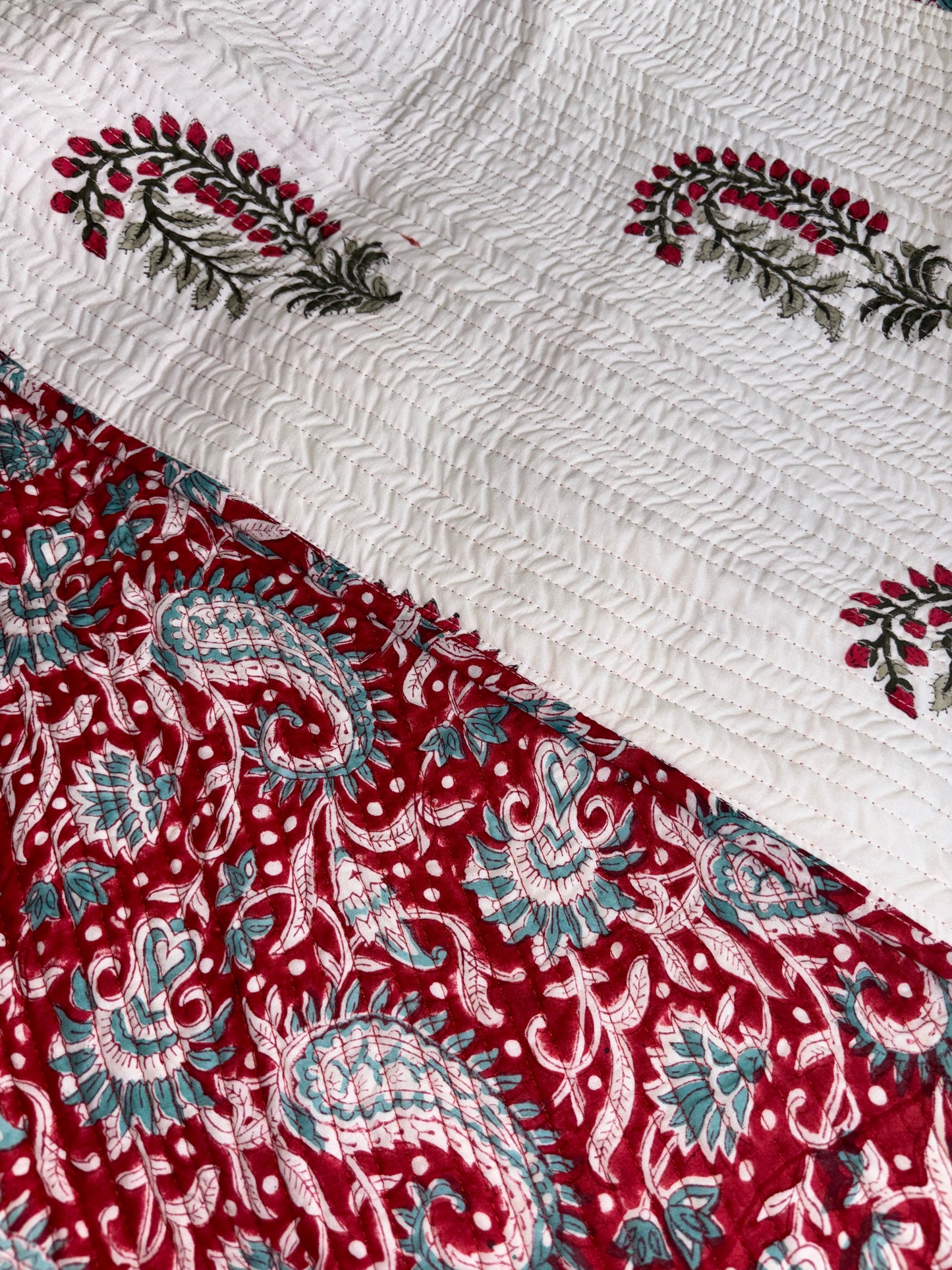 Red Turq Reversible Quilted Table Runner