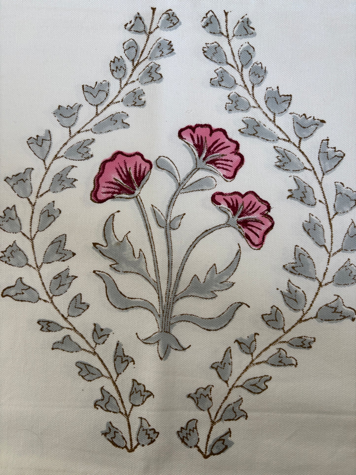 Pink and Grey Block Print Placemats Set of 2