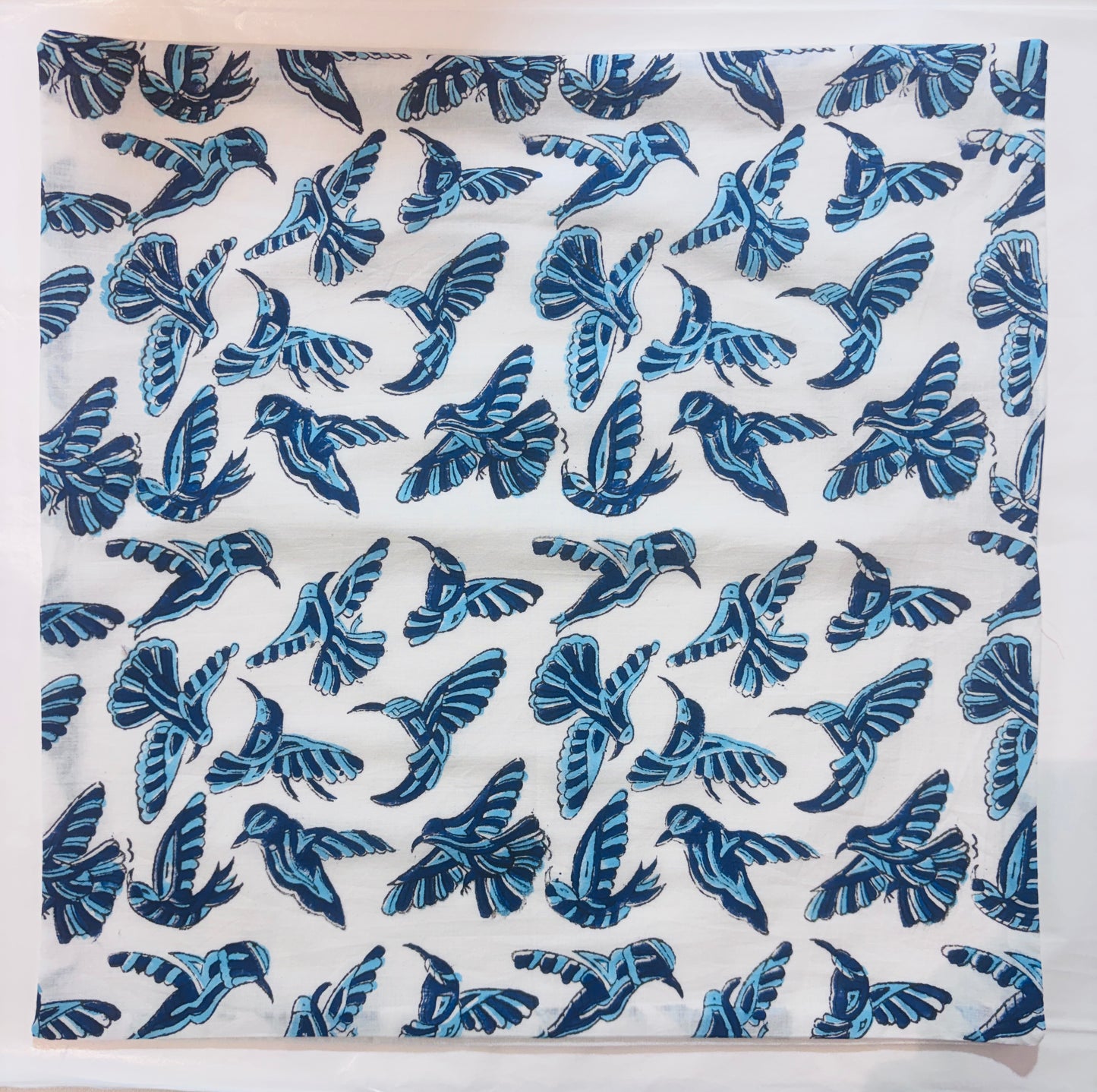 Indigo Birds Cushion Cover