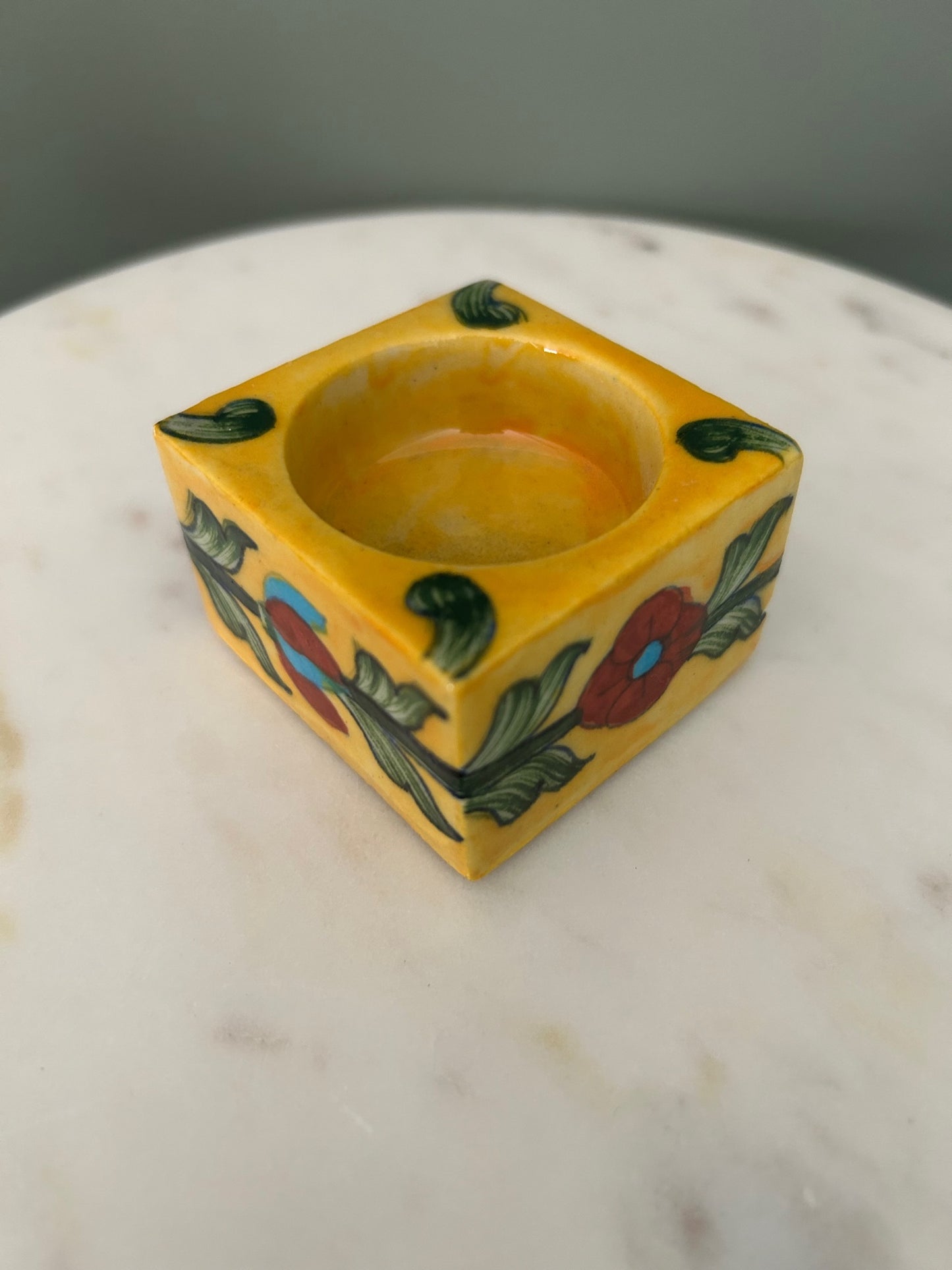 Sunflower Yellow Square Tea Light Holder