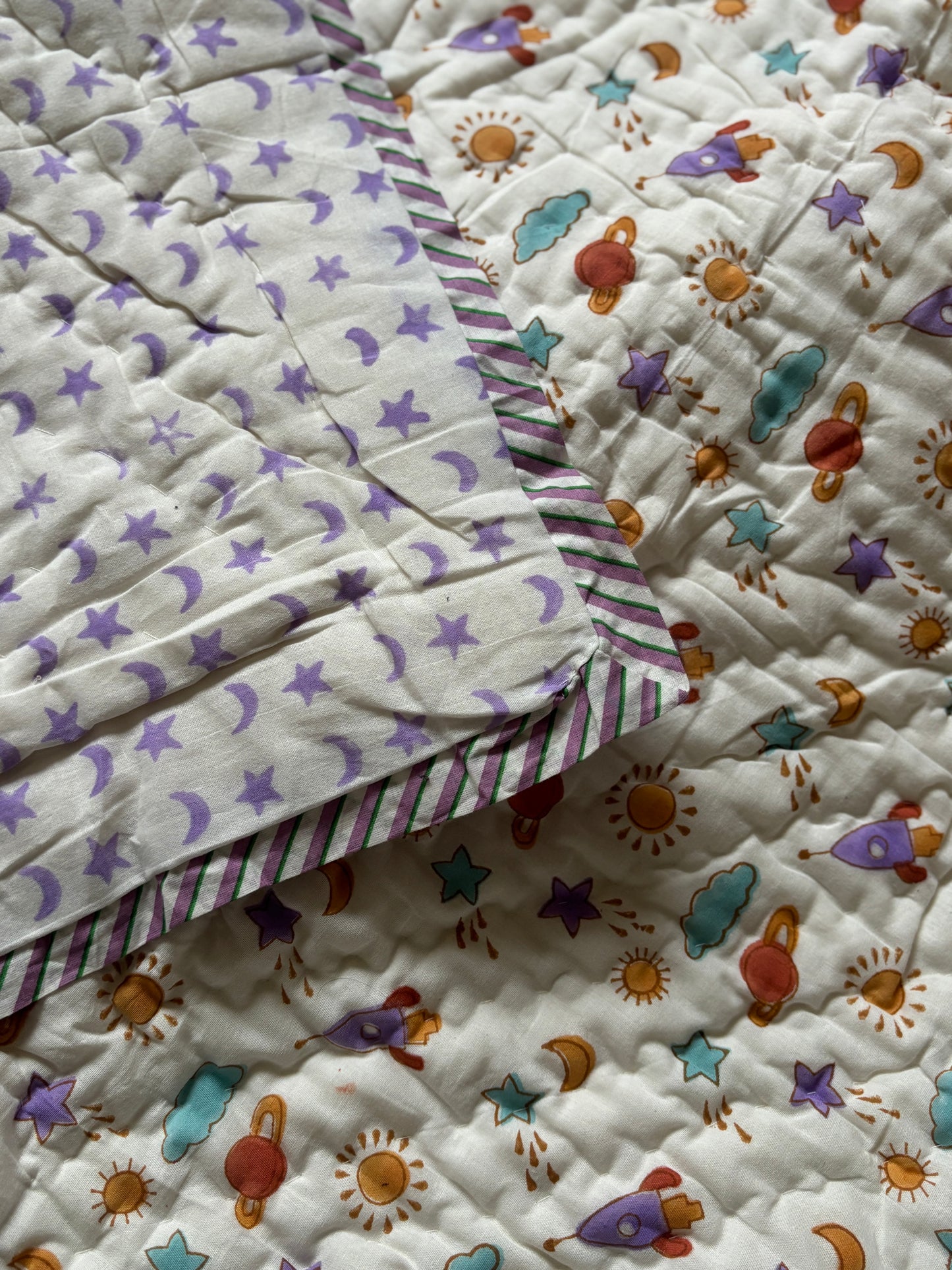 Baby Quilt for boys with space elements 
