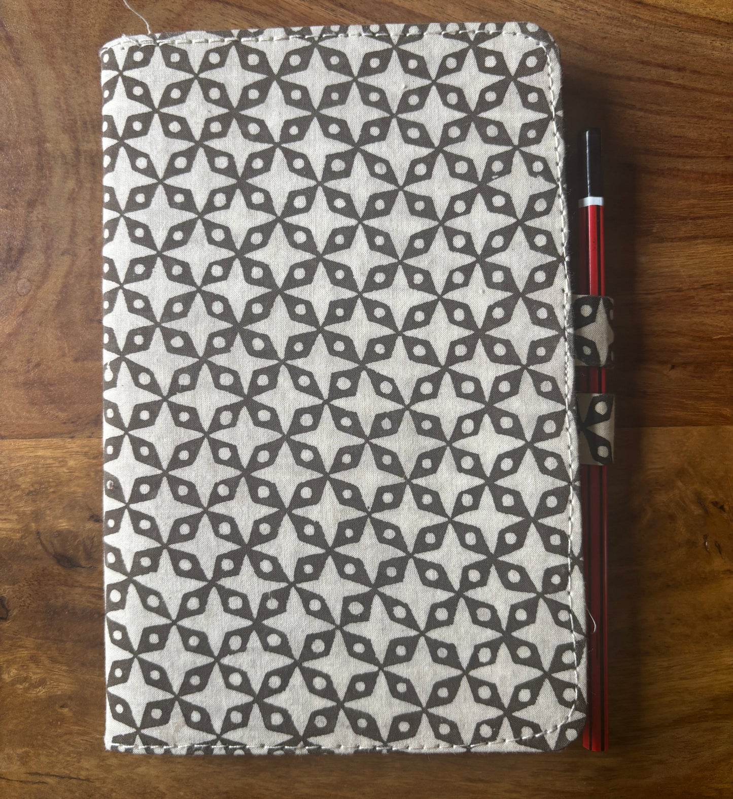 Geometric Flower Handmade Block Print Fabric Diary