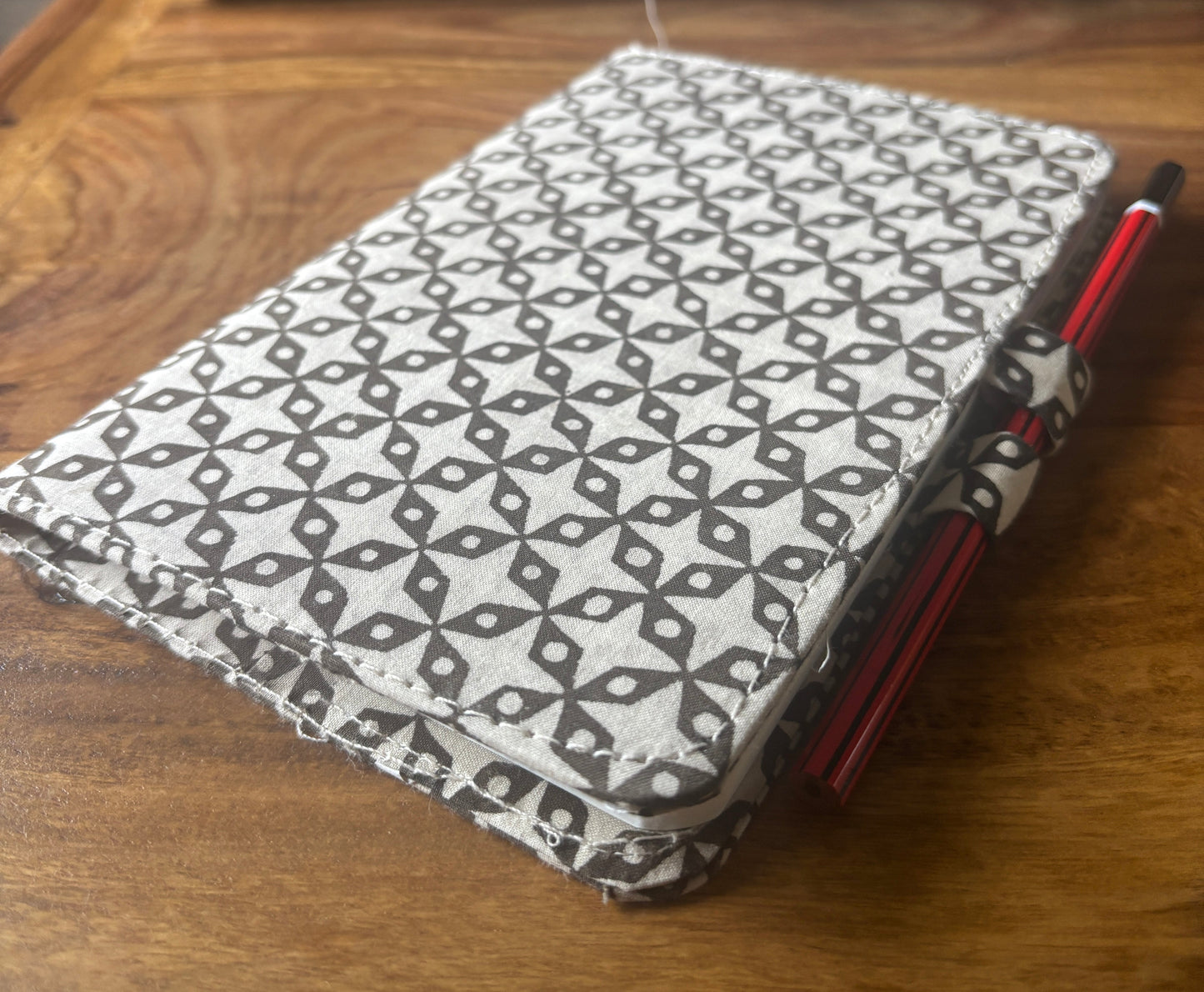 Geometric Flower Handmade Block Print Fabric Diary