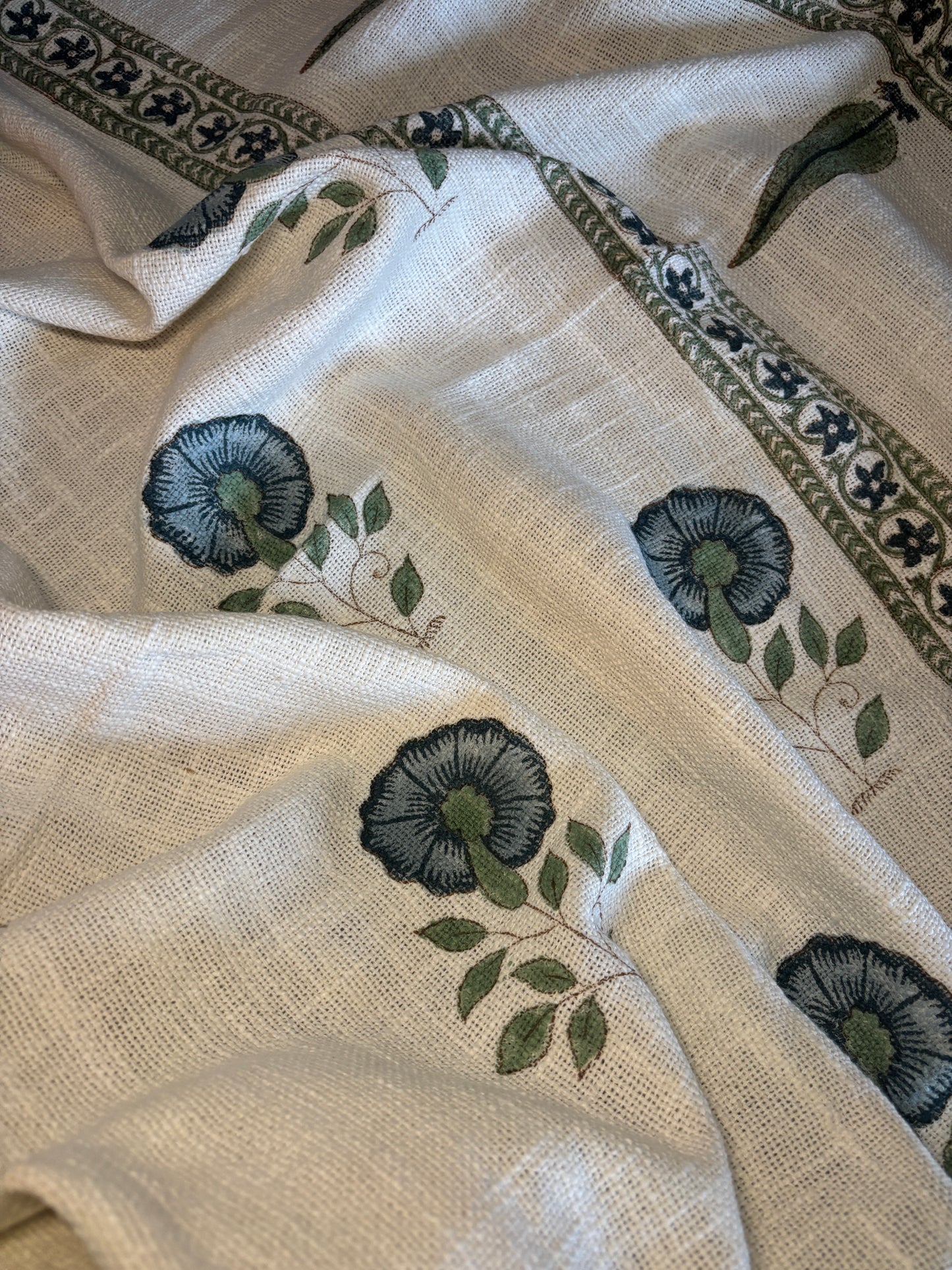 Blue Motif Block Printed Throw